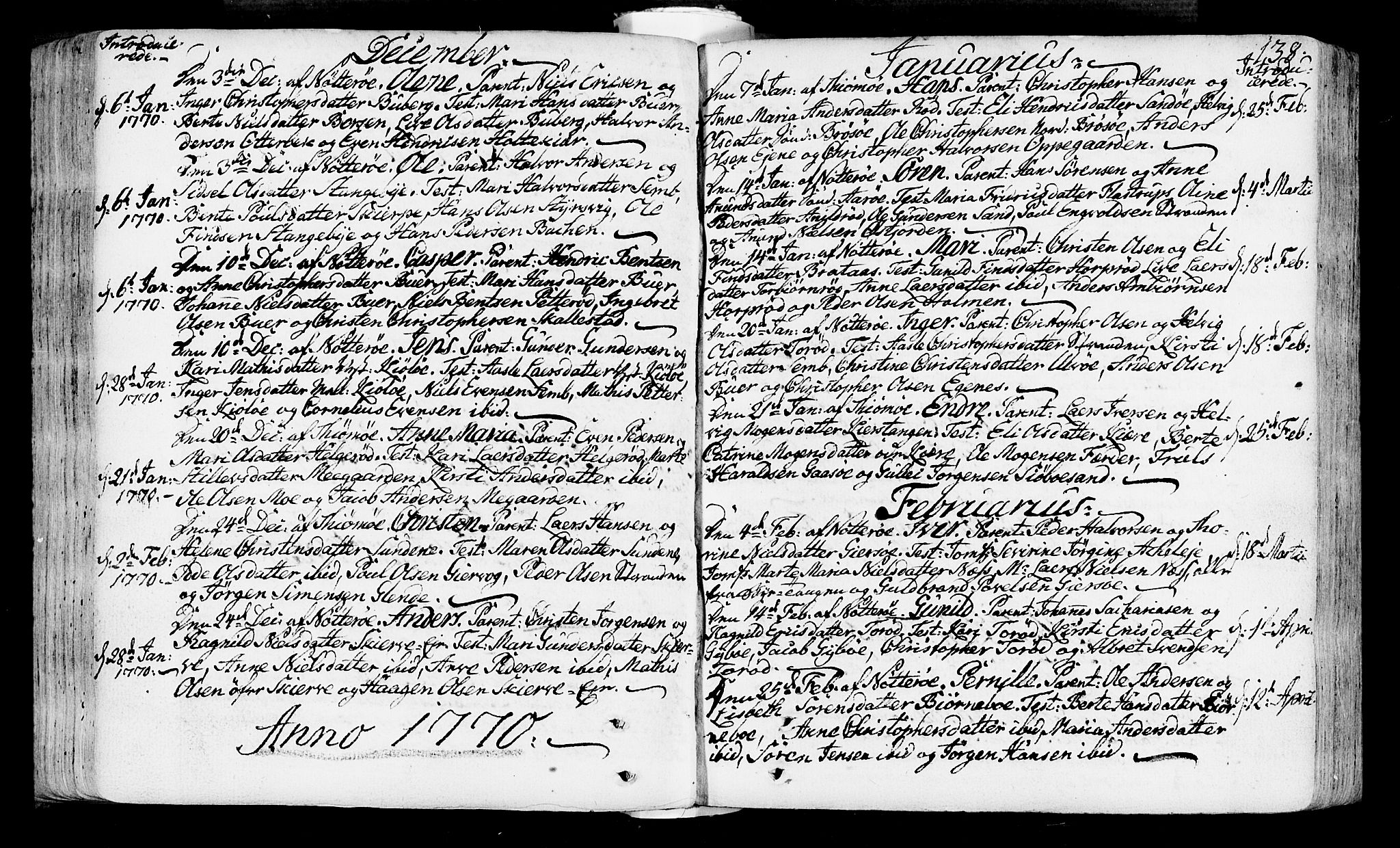 Nøtterøy kirkebøker, SAKO/A-354/F/Fa/L0002: Parish register (official) no. I 2, 1738-1790, p. 138