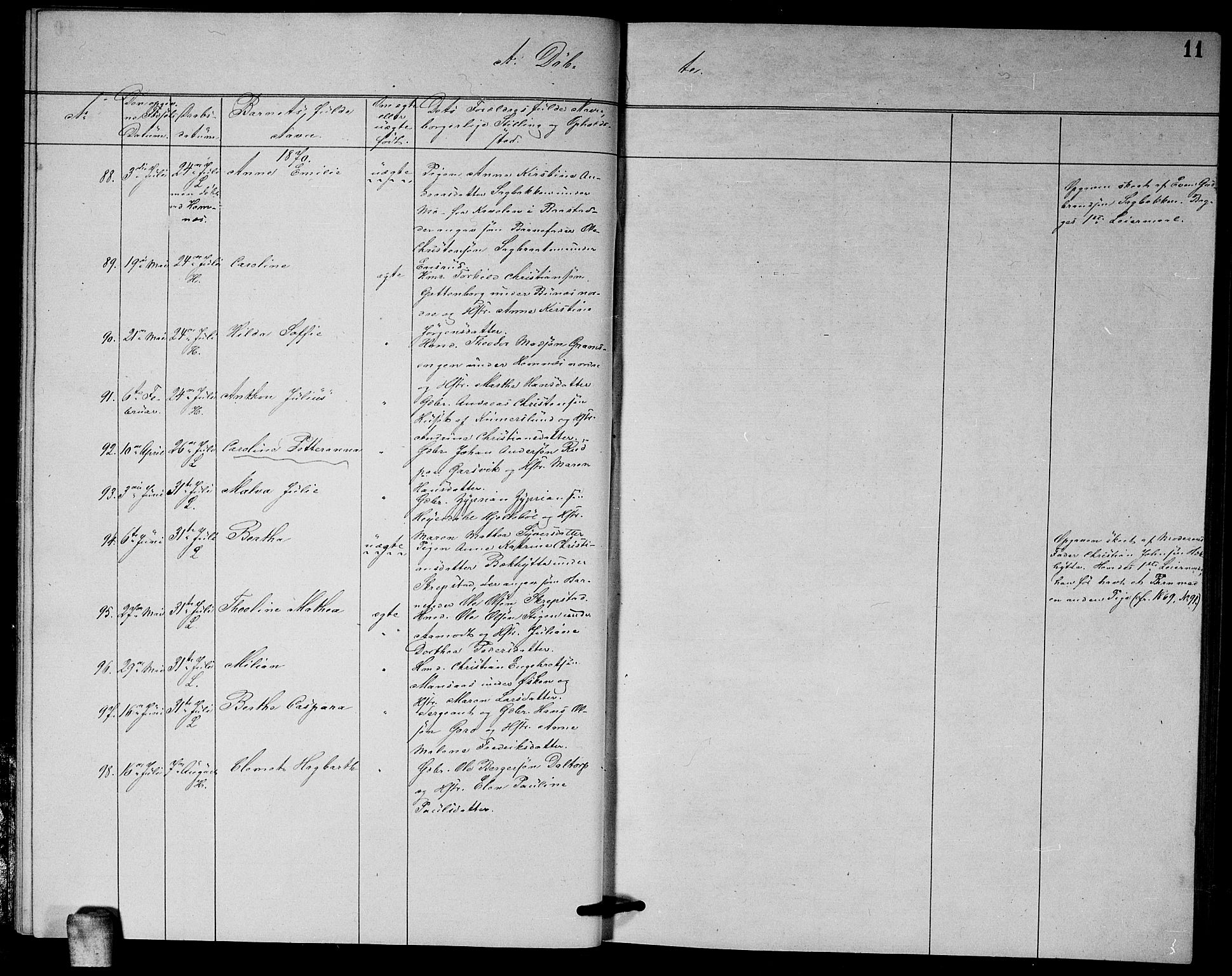 Høland prestekontor Kirkebøker, AV/SAO-A-10346a/G/Ga/L0006: Parish register (copy) no. I 6, 1869-1879, p. 11