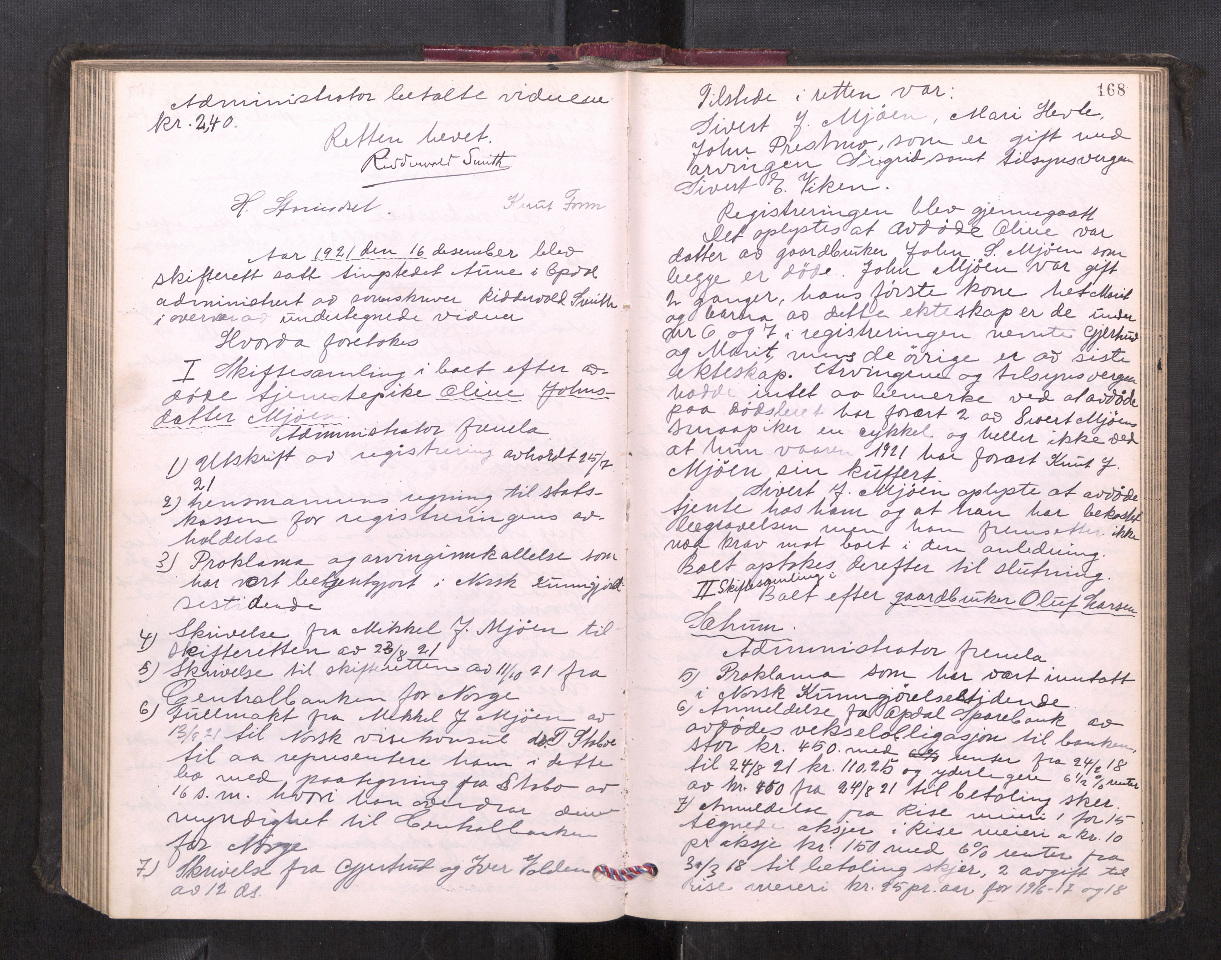 Orkdal sorenskriveri, AV/SAT-A-4169/1/3/3B/L0013: Skiftebehandlingsprotokoll, 1914-1925, p. 167b-168a