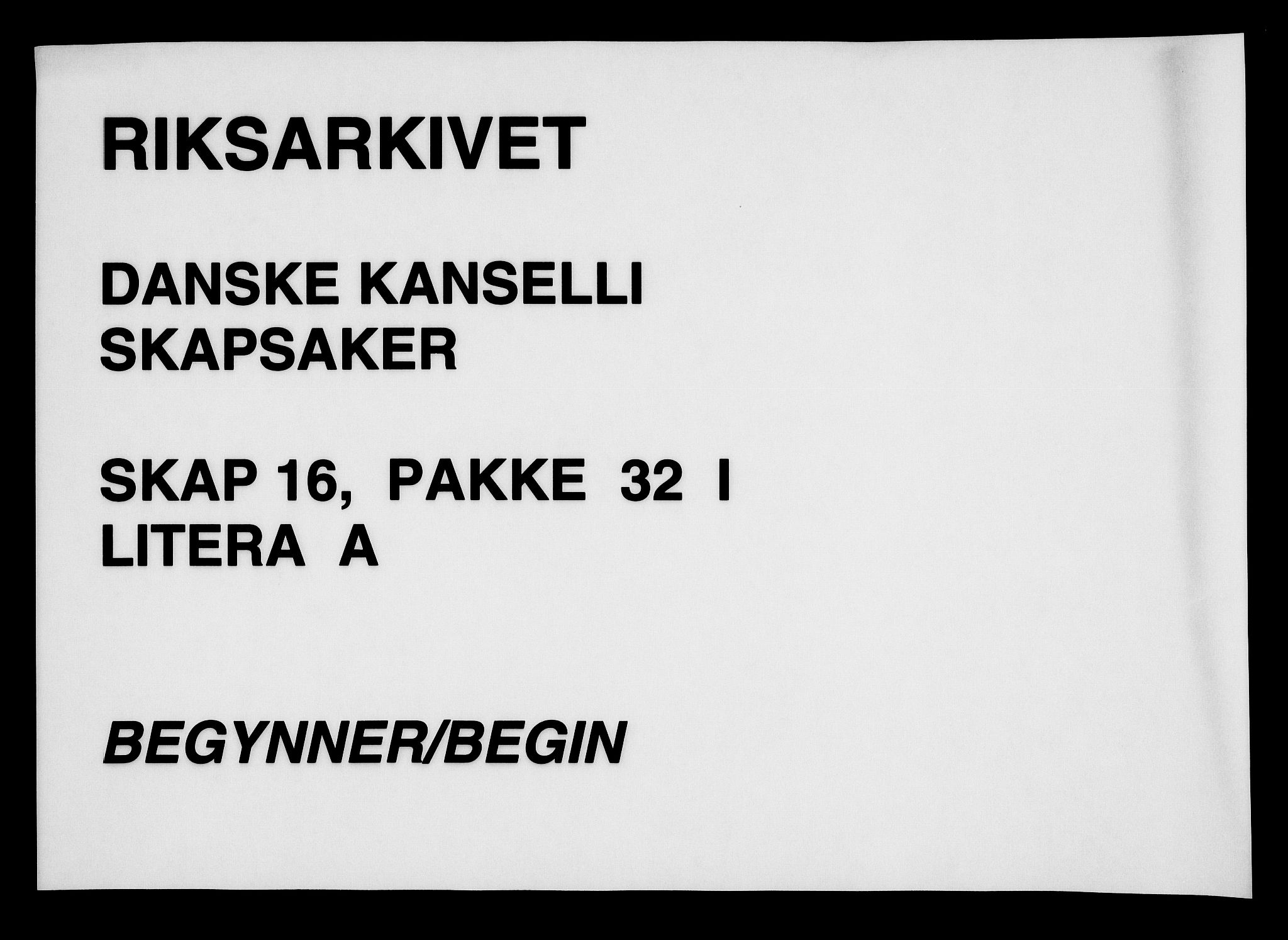 Danske Kanselli, Skapsaker, RA/EA-4061/F/L0110: Skap 16, pakke 32 I., 1750-1751, p. 1