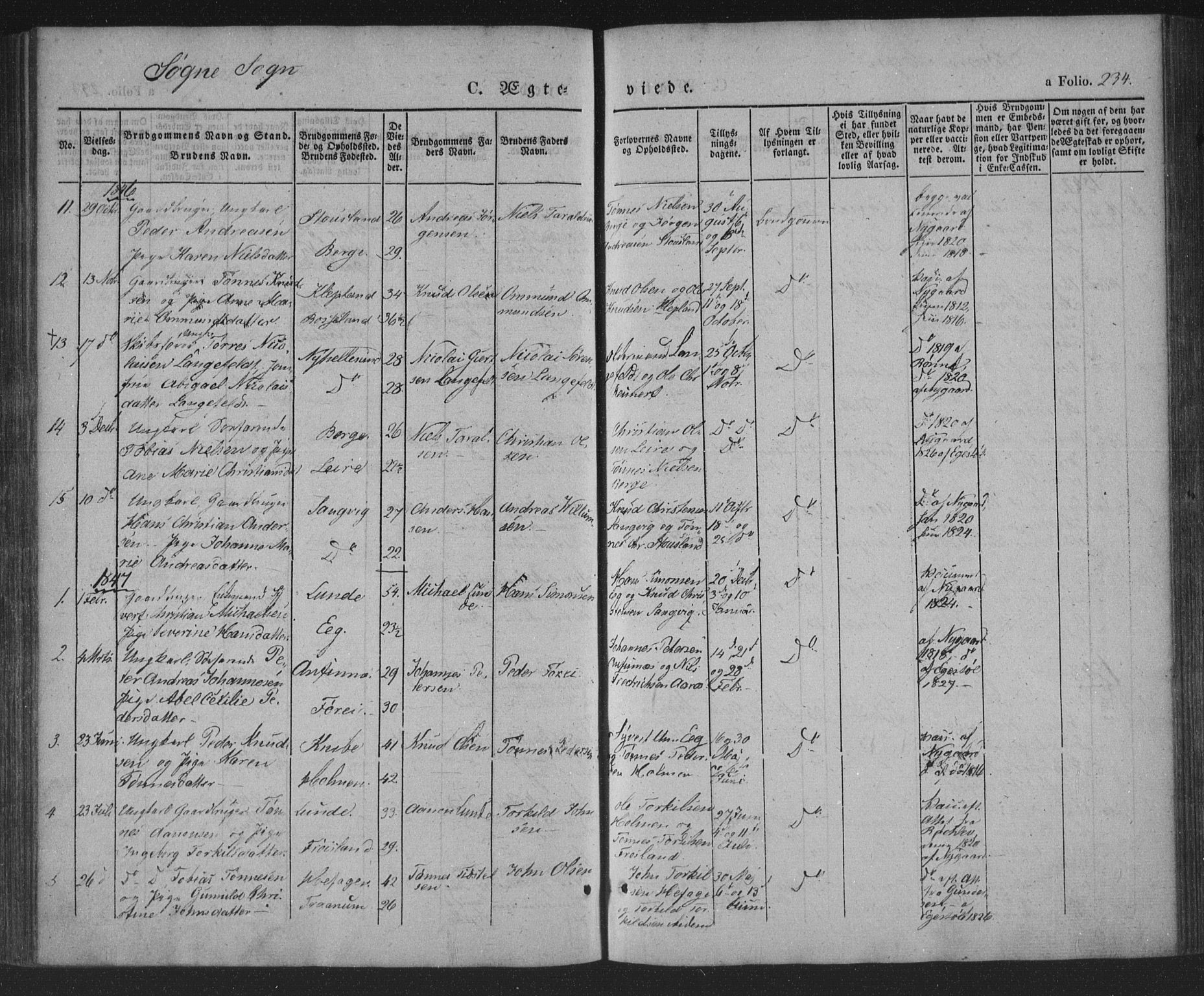 Søgne sokneprestkontor, AV/SAK-1111-0037/F/Fa/Fab/L0009: Parish register (official) no. A 9, 1838-1853, p. 234