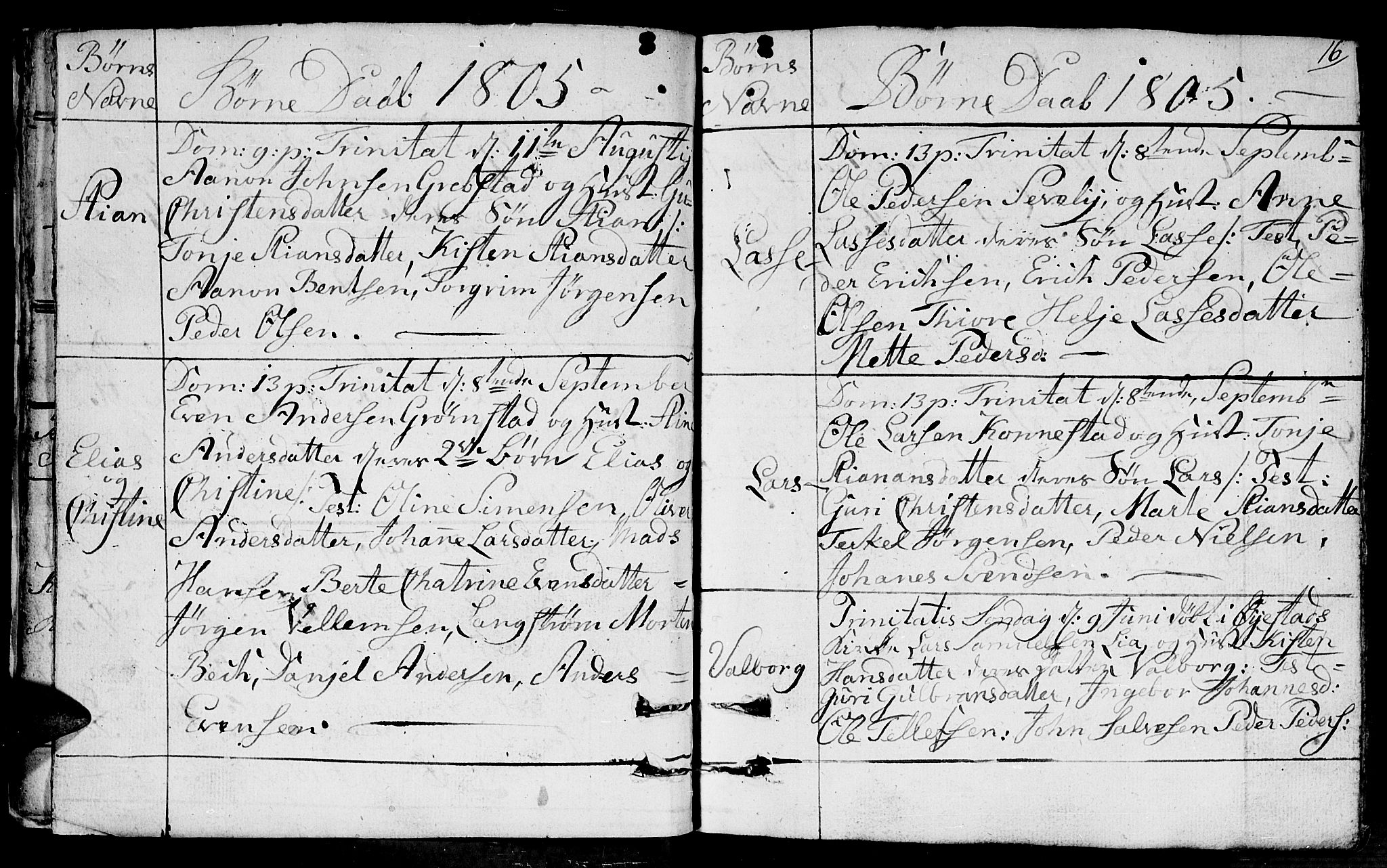 Fjære sokneprestkontor, AV/SAK-1111-0011/F/Fb/L0006: Parish register (copy) no. B 6, 1803-1817, p. 16