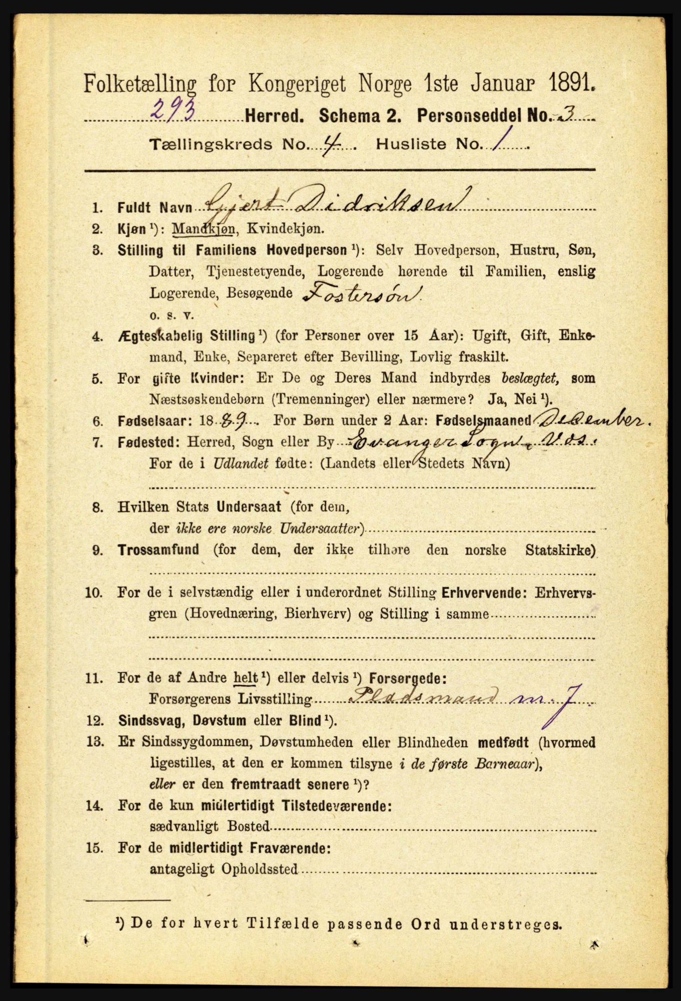 RA, 1891 census for 1415 Lavik og Brekke, 1891, p. 786