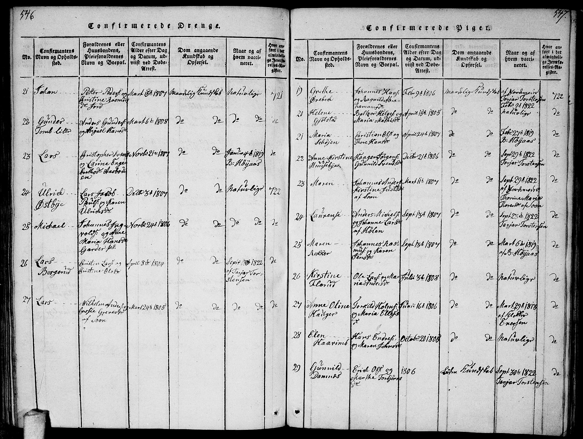 Vestby prestekontor Kirkebøker, AV/SAO-A-10893/F/Fa/L0005: Parish register (official) no. I 5, 1814-1827, p. 546-547