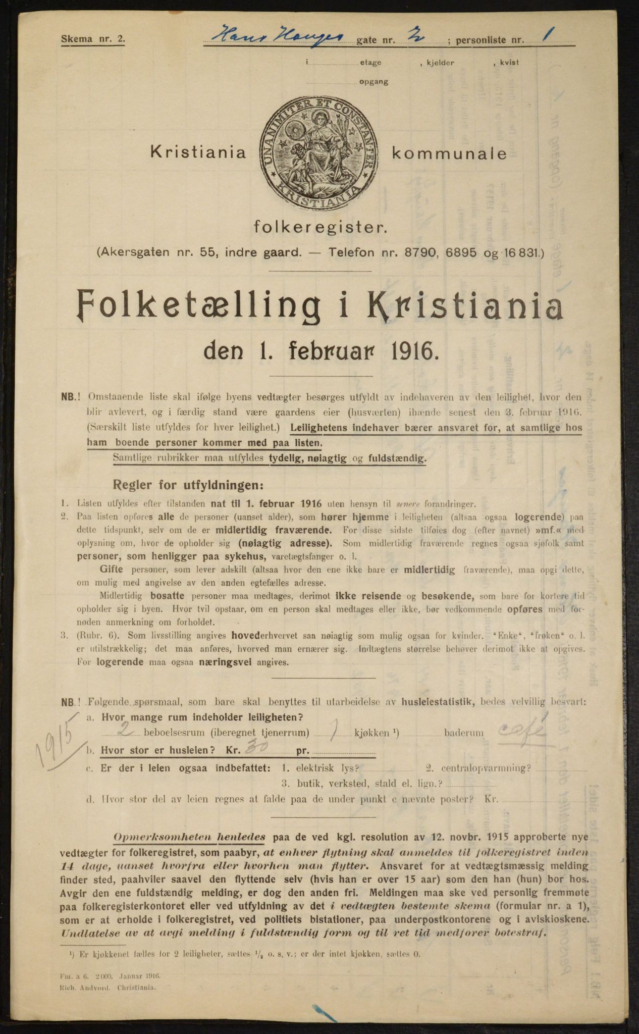 OBA, Municipal Census 1916 for Kristiania, 1916, p. 35321