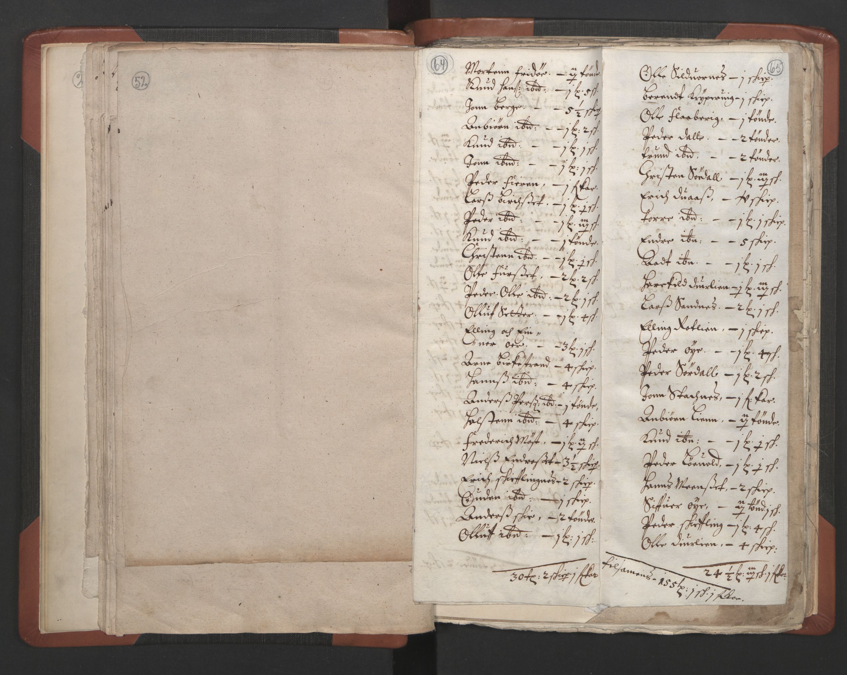 RA, Vicar's Census 1664-1666, no. 28: Nordmøre deanery, 1664-1666, p. 64-65