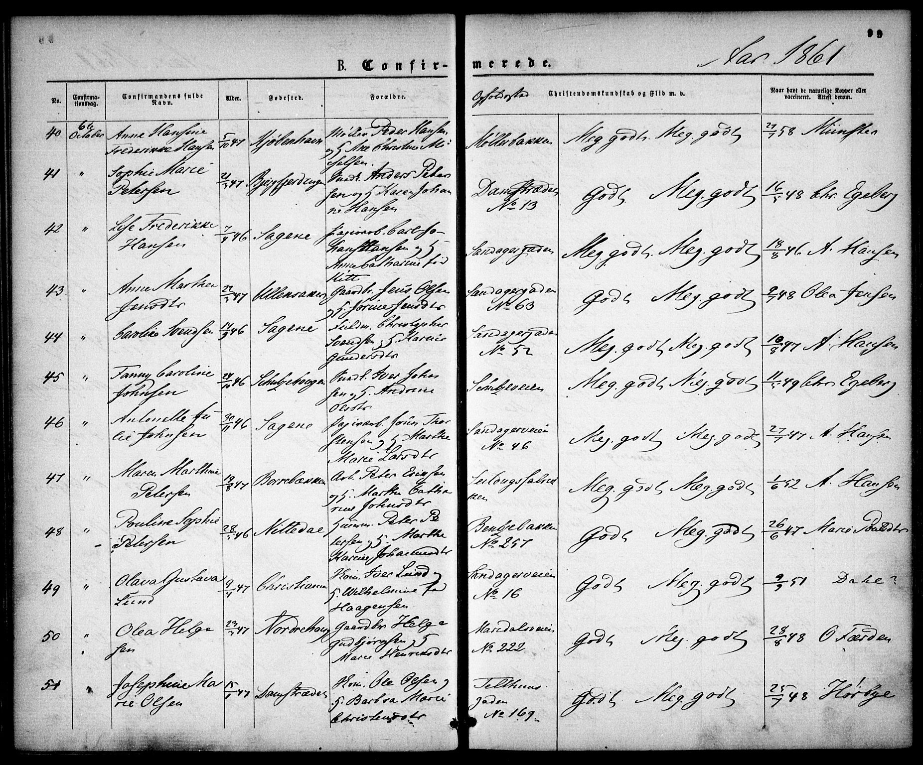 Gamle Aker prestekontor Kirkebøker, AV/SAO-A-10617a/F/L0001: Parish register (official) no. 1, 1861-1865, p. 99