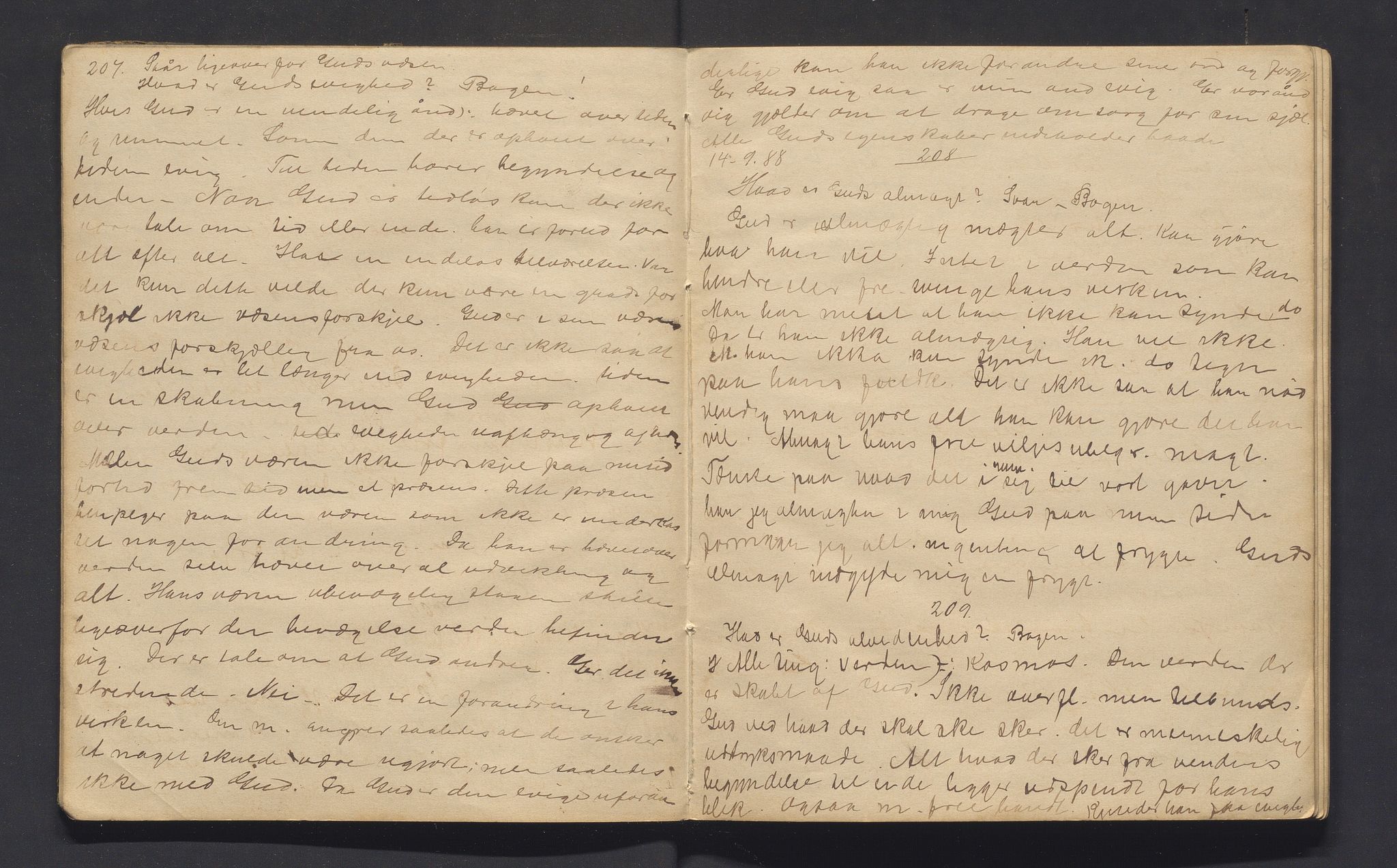 Lilloe, Kristian. Seminarlærar, IKAH/1216-Pa0011/G/Ga/L0001: Religionsanmerkninger K. Lilloi, 1888