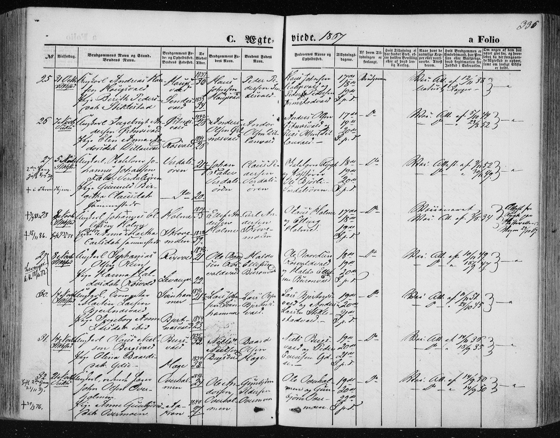 Ministerialprotokoller, klokkerbøker og fødselsregistre - Nord-Trøndelag, AV/SAT-A-1458/723/L0241: Parish register (official) no. 723A10, 1860-1869, p. 336