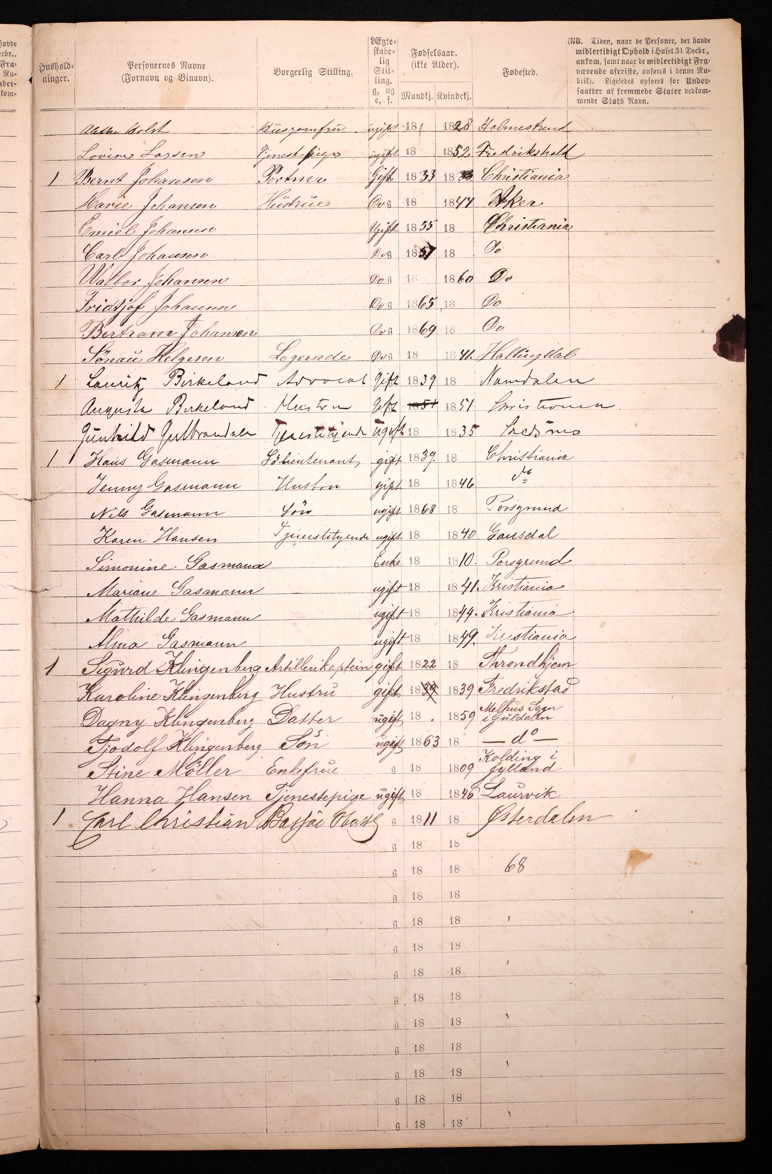 RA, 1870 census for 0301 Kristiania, 1870, p. 2795