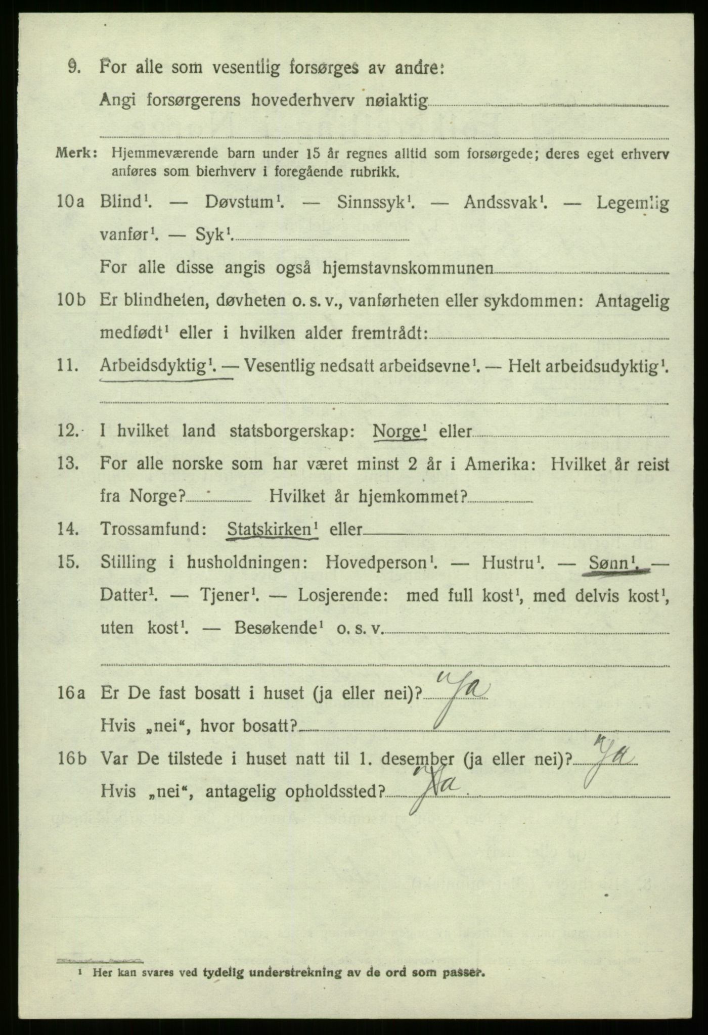 SAB, 1920 census for Eid, 1920, p. 5003