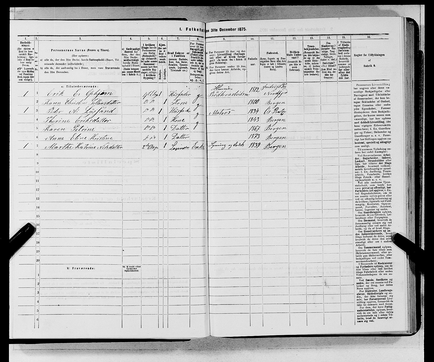 SAB, 1875 census for 1301 Bergen, 1875, p. 4992