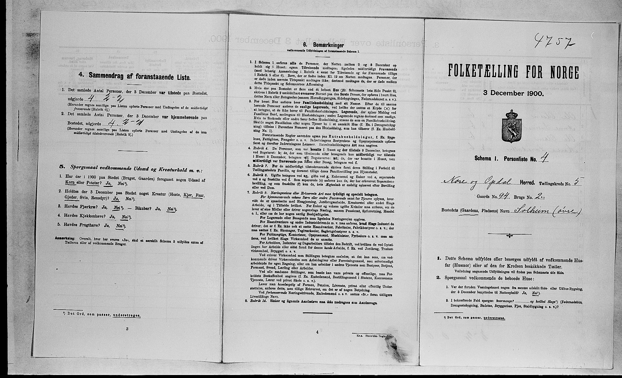 RA, 1900 census for Nore, 1900, p. 568