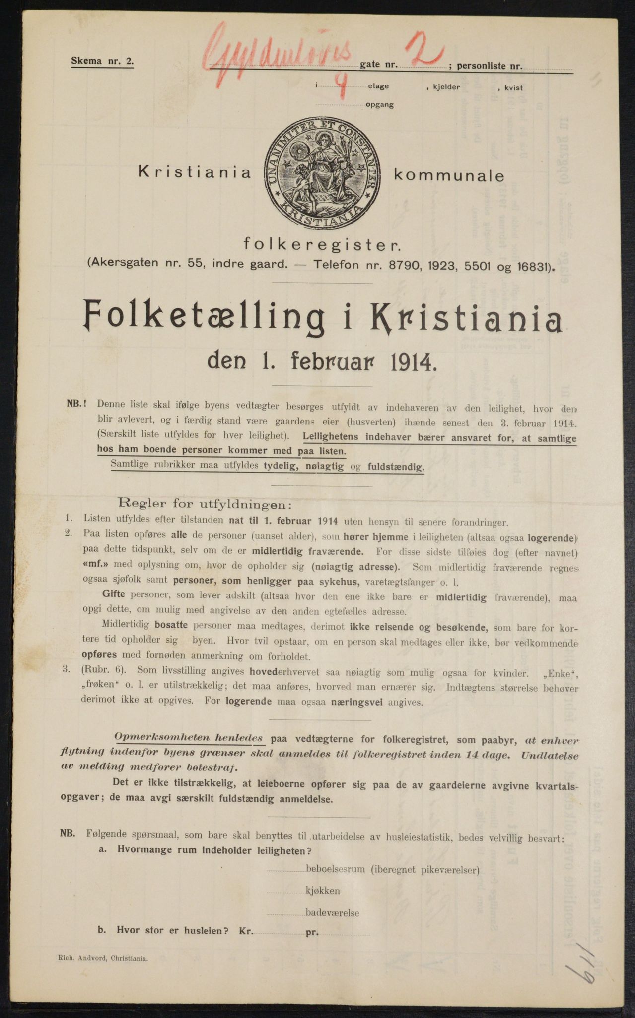 OBA, Municipal Census 1914 for Kristiania, 1914, p. 32549