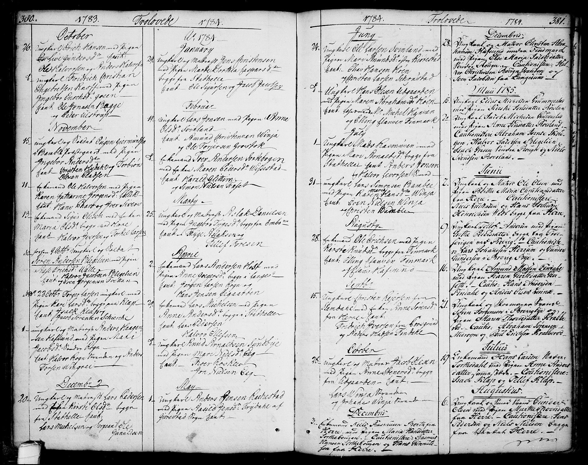 Bamble kirkebøker, SAKO/A-253/F/Fa/L0002: Parish register (official) no. I 2, 1775-1814, p. 380-381