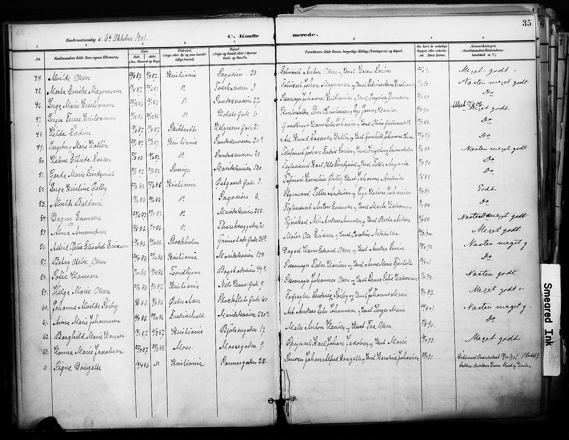 Sagene prestekontor Kirkebøker, AV/SAO-A-10796/F/L0005: Parish register (official) no. 5, 1898-1911, p. 35