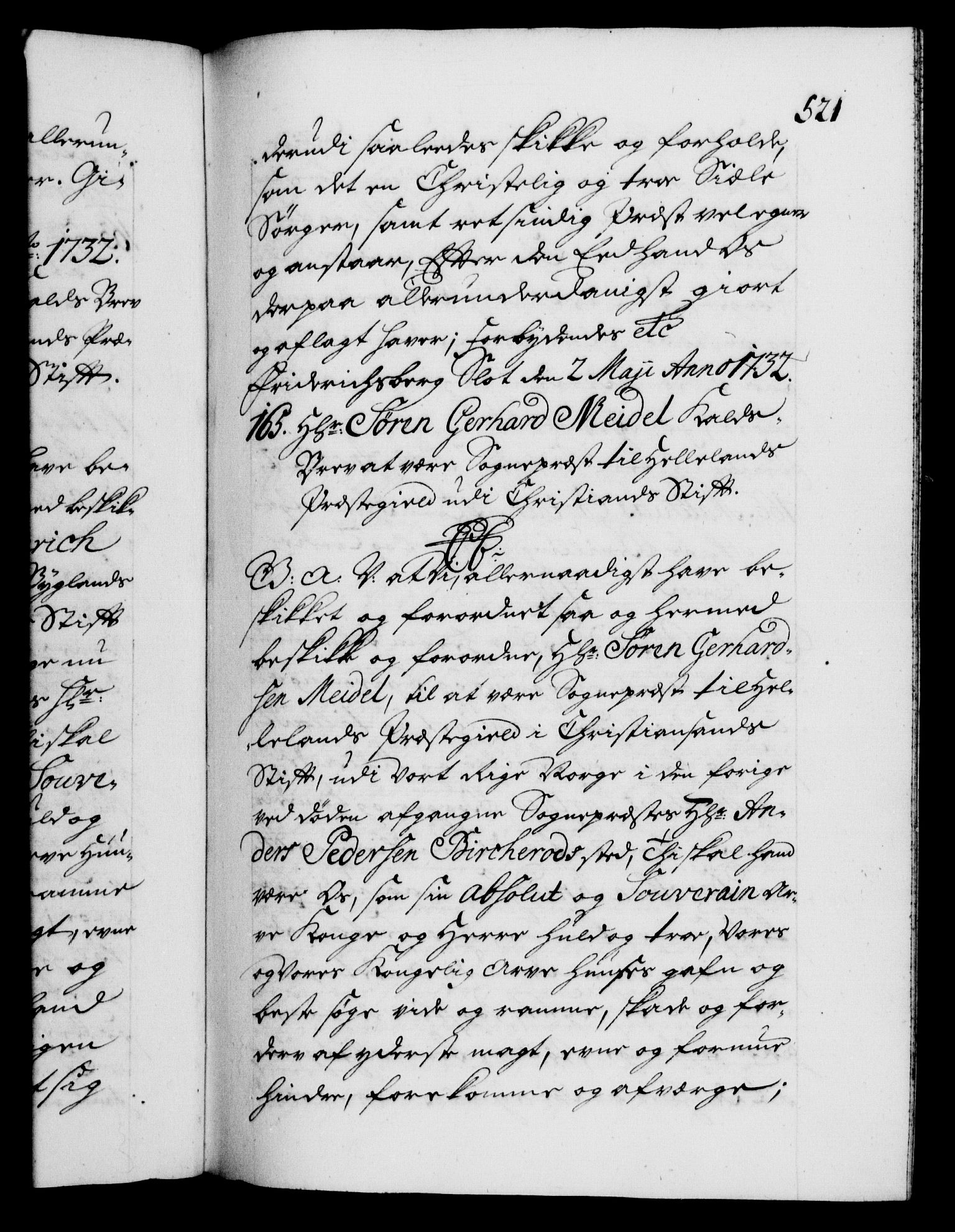 Danske Kanselli 1572-1799, AV/RA-EA-3023/F/Fc/Fca/Fcaa/L0027: Norske registre, 1730-1732, p. 521a