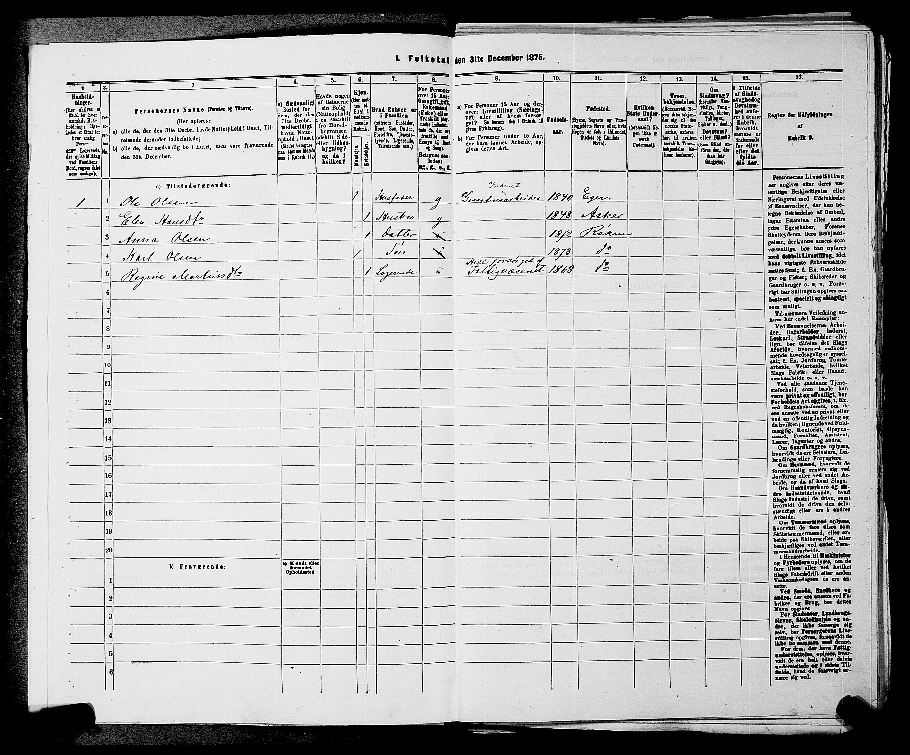 SAKO, 1875 census for 0627P Røyken, 1875, p. 58