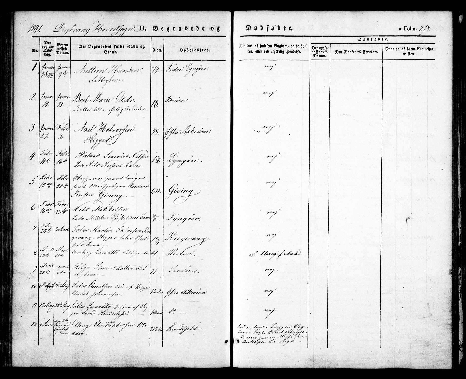 Dypvåg sokneprestkontor, AV/SAK-1111-0007/F/Fa/Faa/L0005: Parish register (official) no. A 5, 1841-1854, p. 274