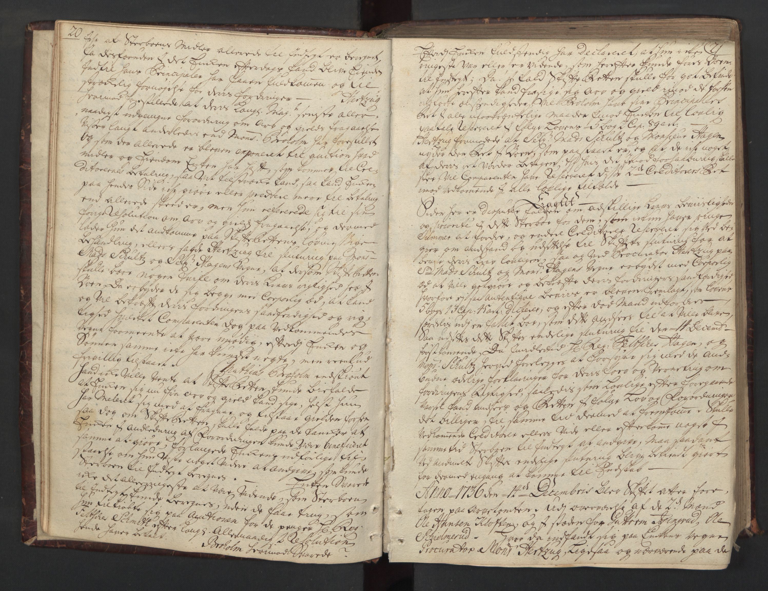 Forsvaret, Generalauditøren, AV/RA-RAFA-1772/F/Fj/Fjc/L0006: Skifteprotokol for 1ste søndenfjeldske dragonregiment, 1735-1763, p. 20-21
