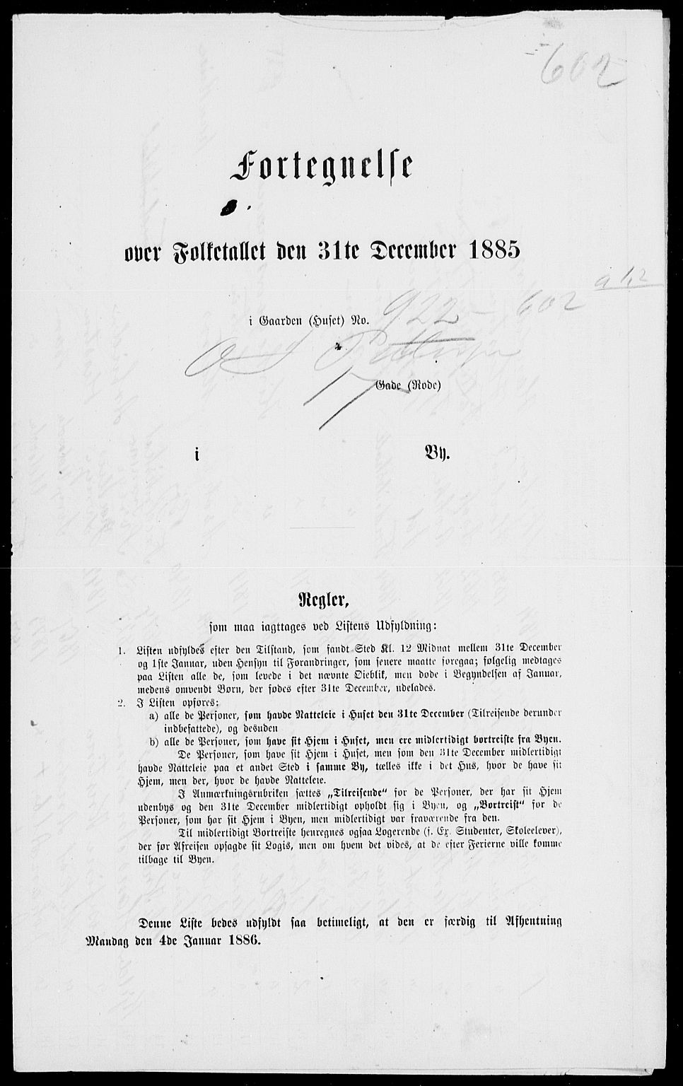 RA, 1885 census for 0101 Fredrikshald, 1885, p. 1326