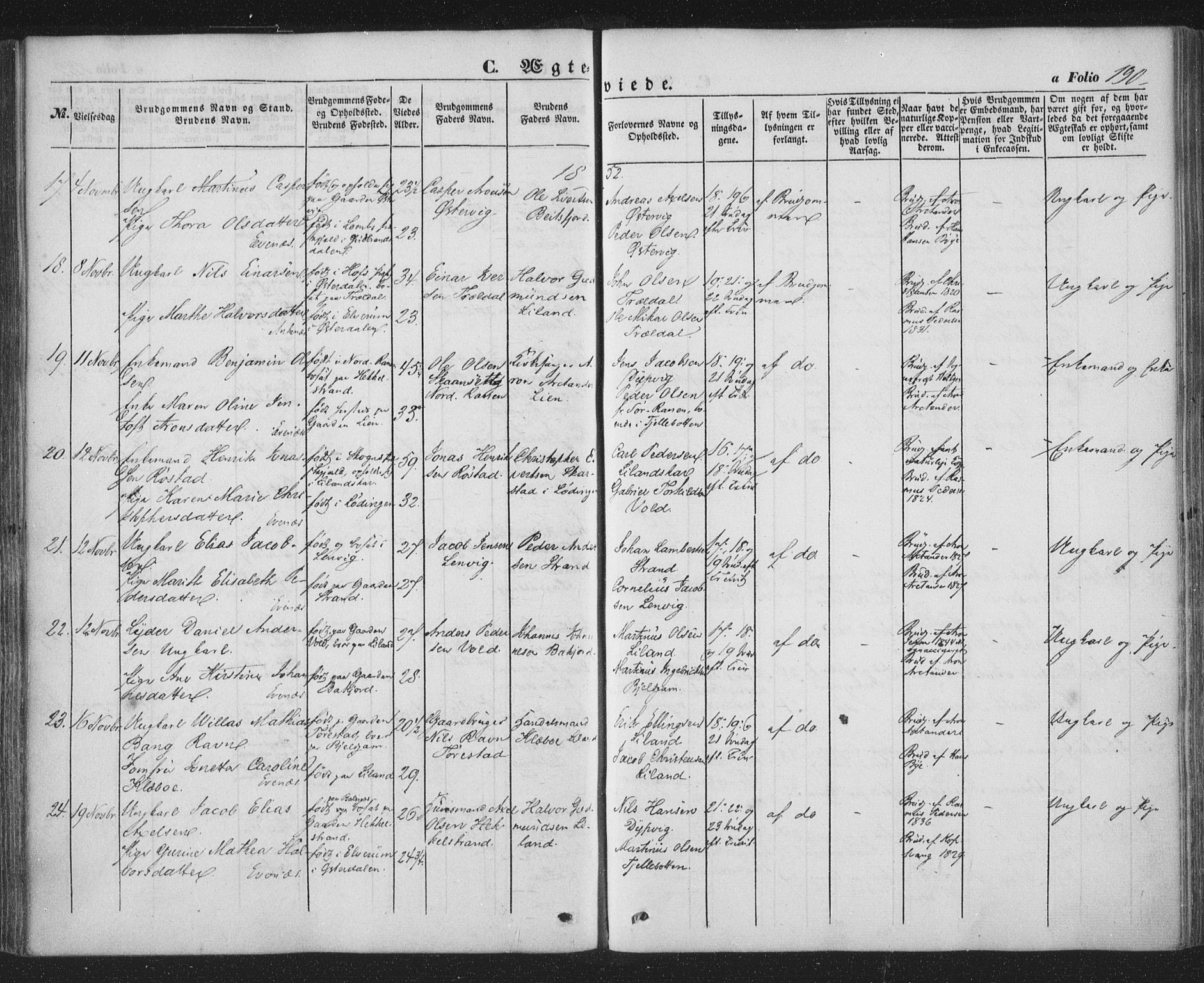 Ministerialprotokoller, klokkerbøker og fødselsregistre - Nordland, SAT/A-1459/863/L0895: Parish register (official) no. 863A07, 1851-1860, p. 190