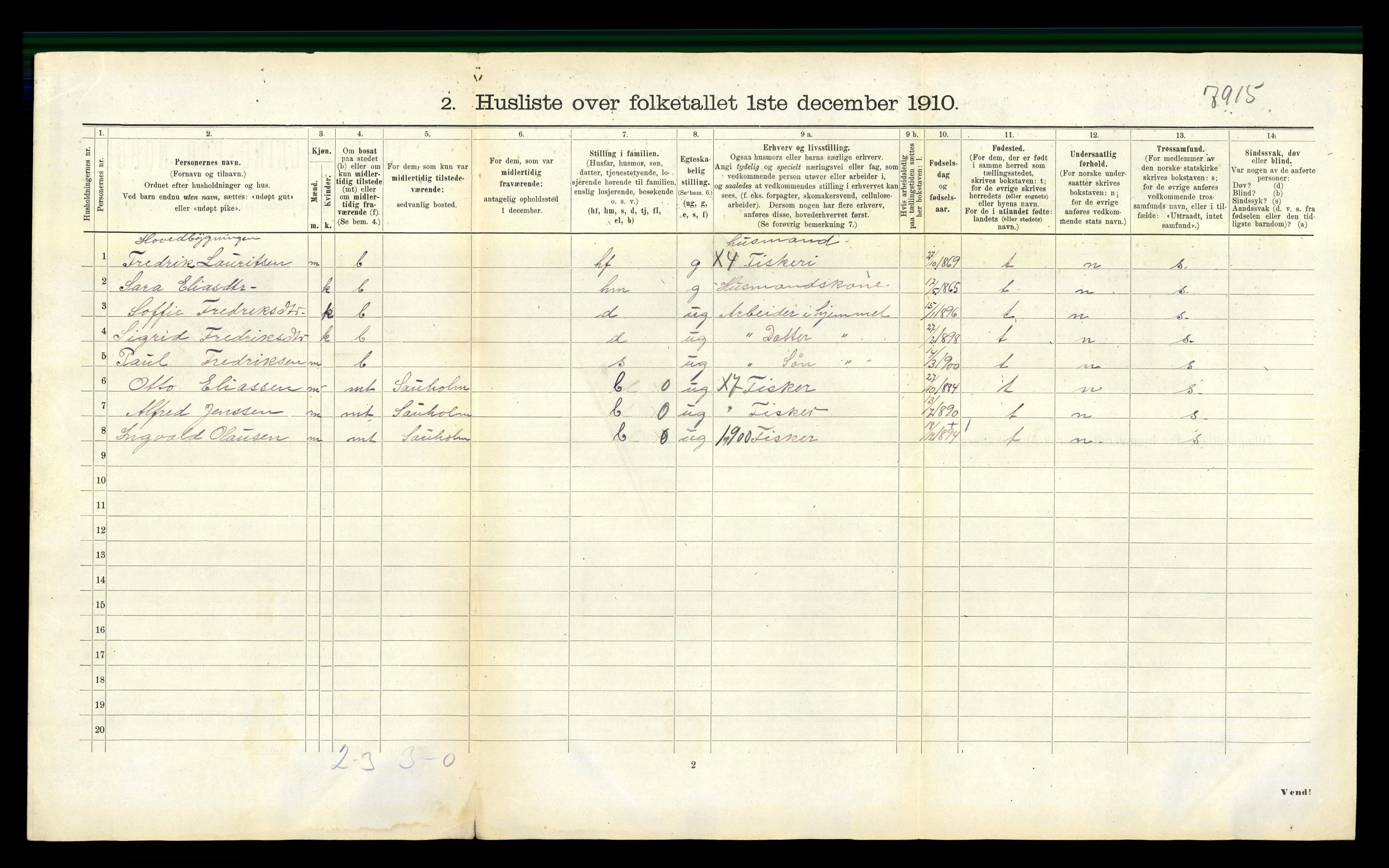 RA, 1910 census for Nord-Frøya, 1910, p. 703