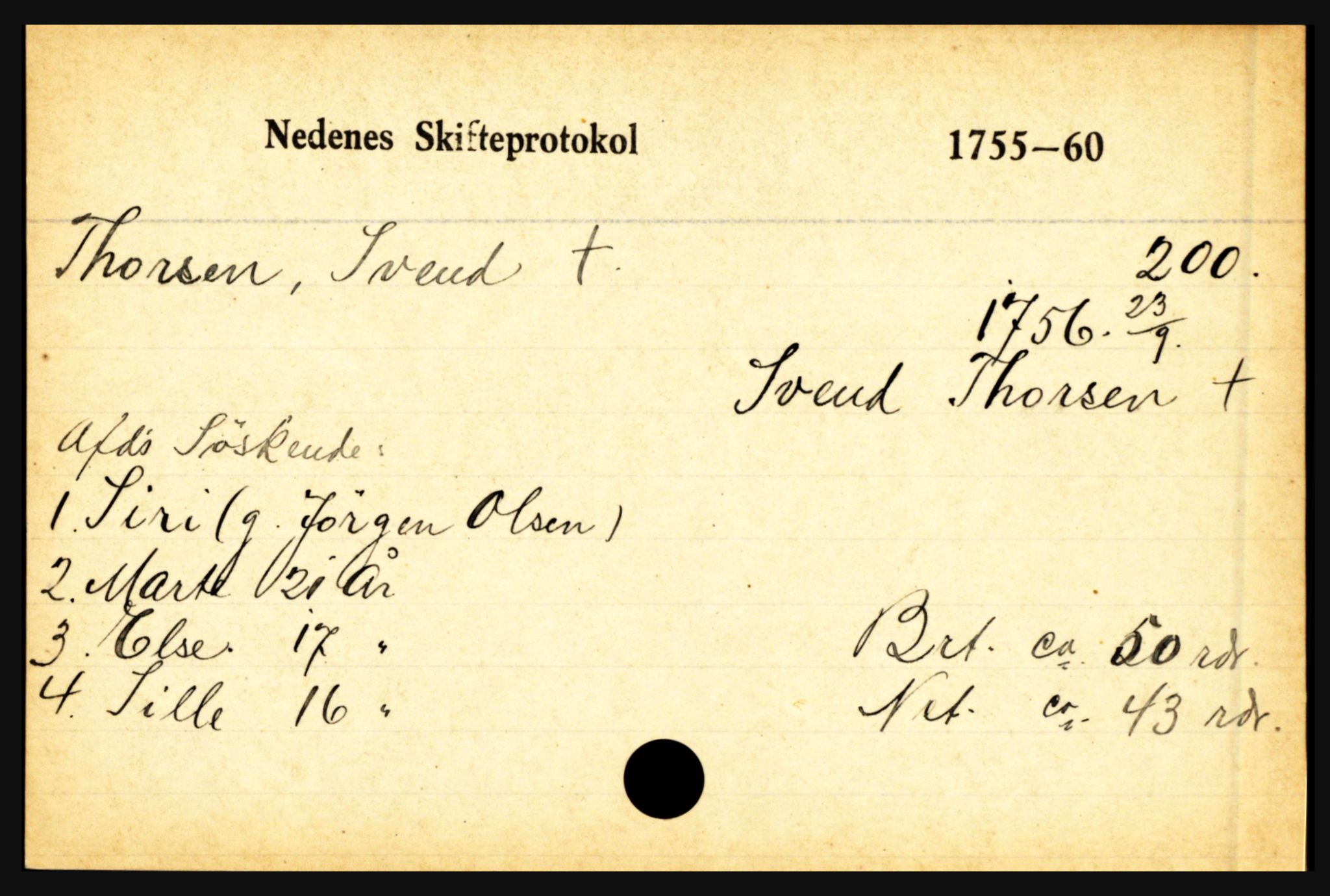 Nedenes sorenskriveri før 1824, AV/SAK-1221-0007/H, p. 30017