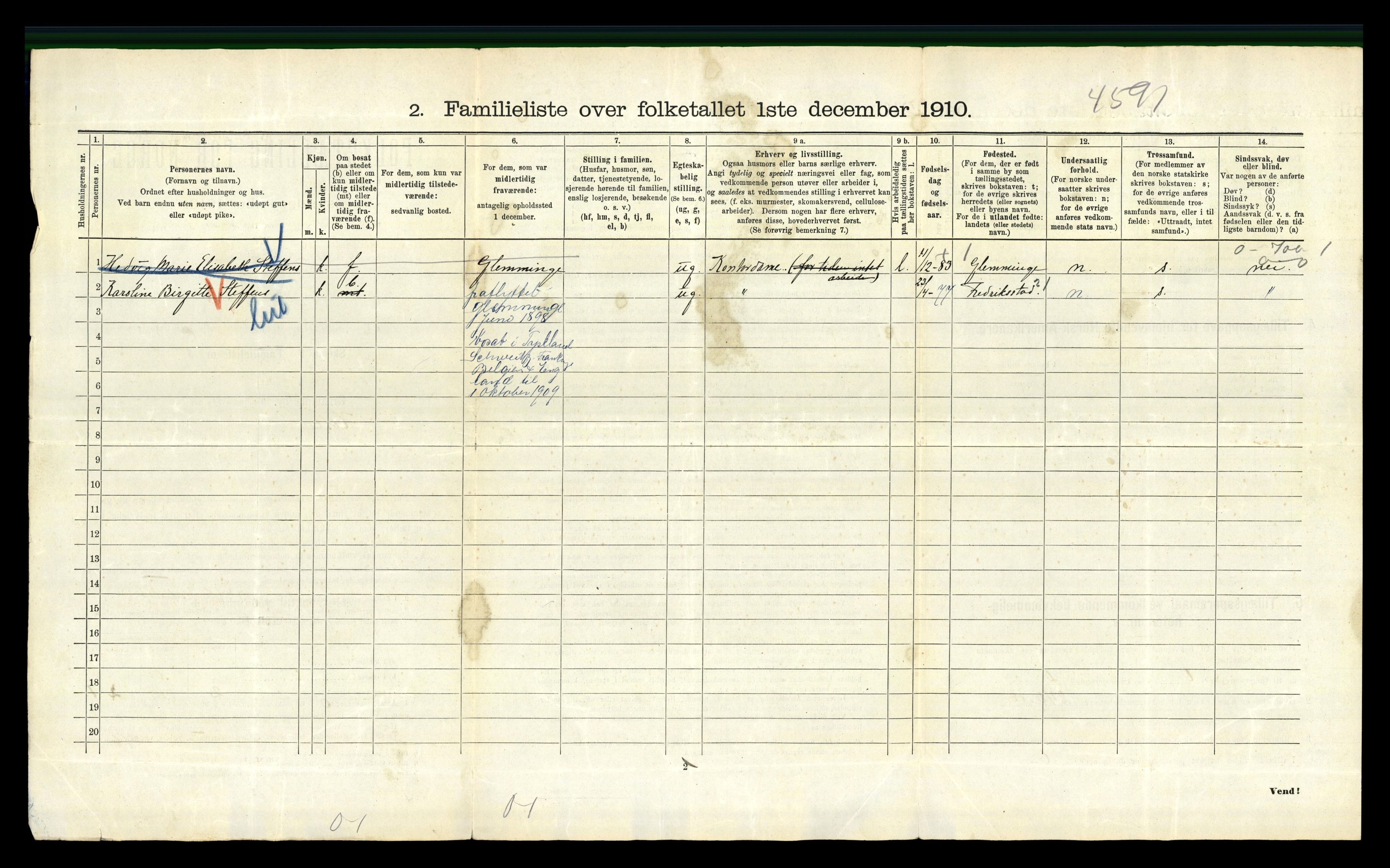 RA, 1910 census for Kristiania, 1910, p. 40282