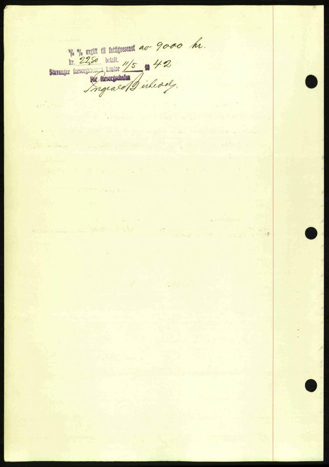 Stavanger byrett, AV/SAST-A-100455/002/G/Gb/L0017: Mortgage book no. A7, 1941-1943, Diary no: : 1035/1942