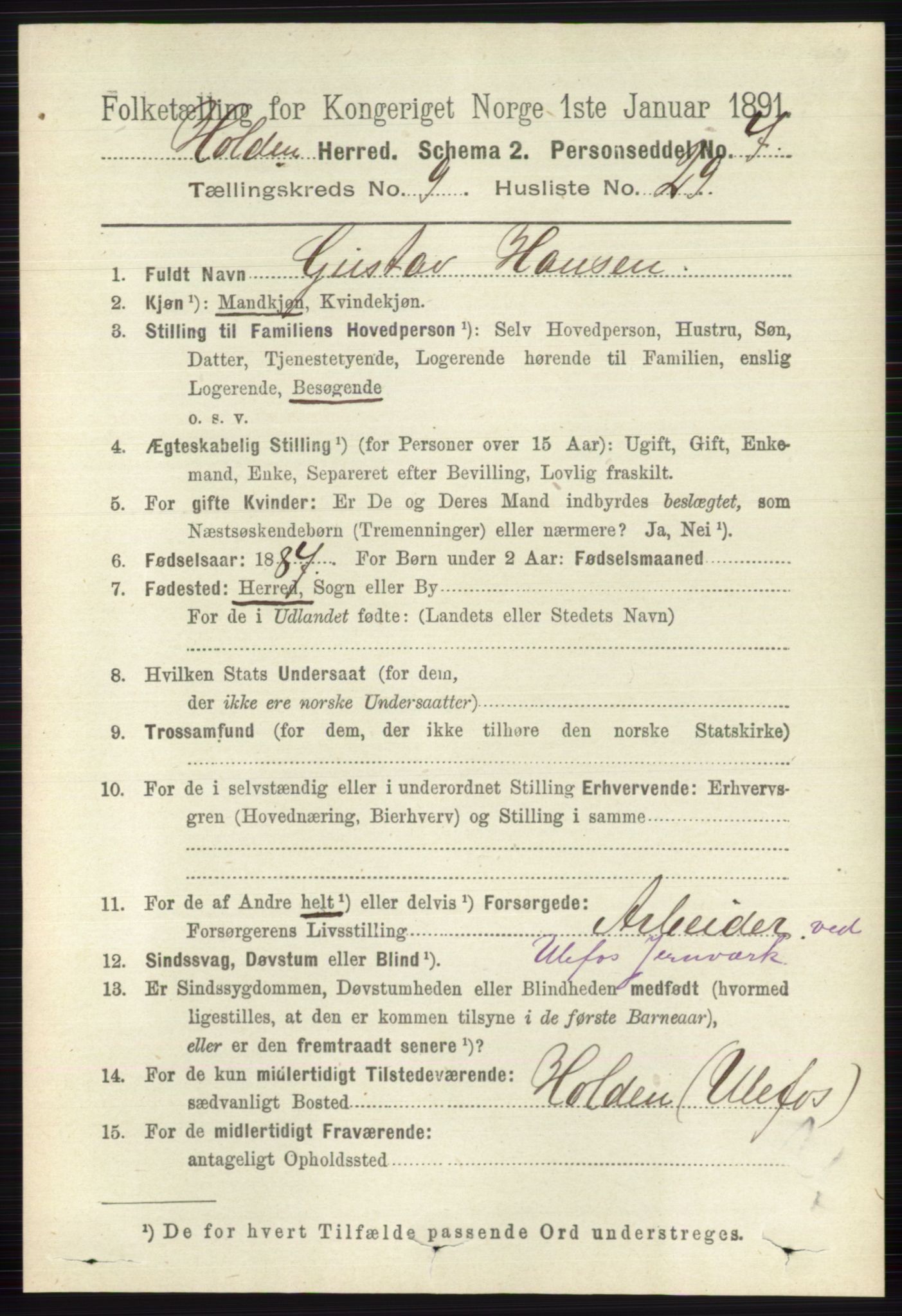 RA, 1891 census for 0819 Holla, 1891, p. 4227