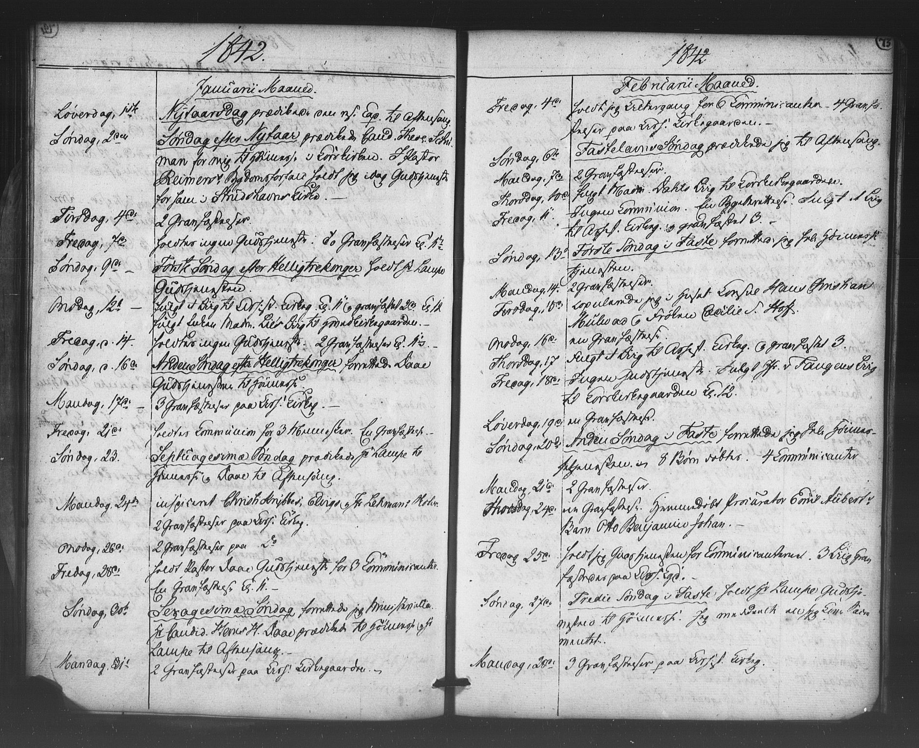 Korskirken sokneprestembete, SAB/A-76101/H/Haa/L0066: Curate's parish register no. A 1, 1826-1843, p. 73