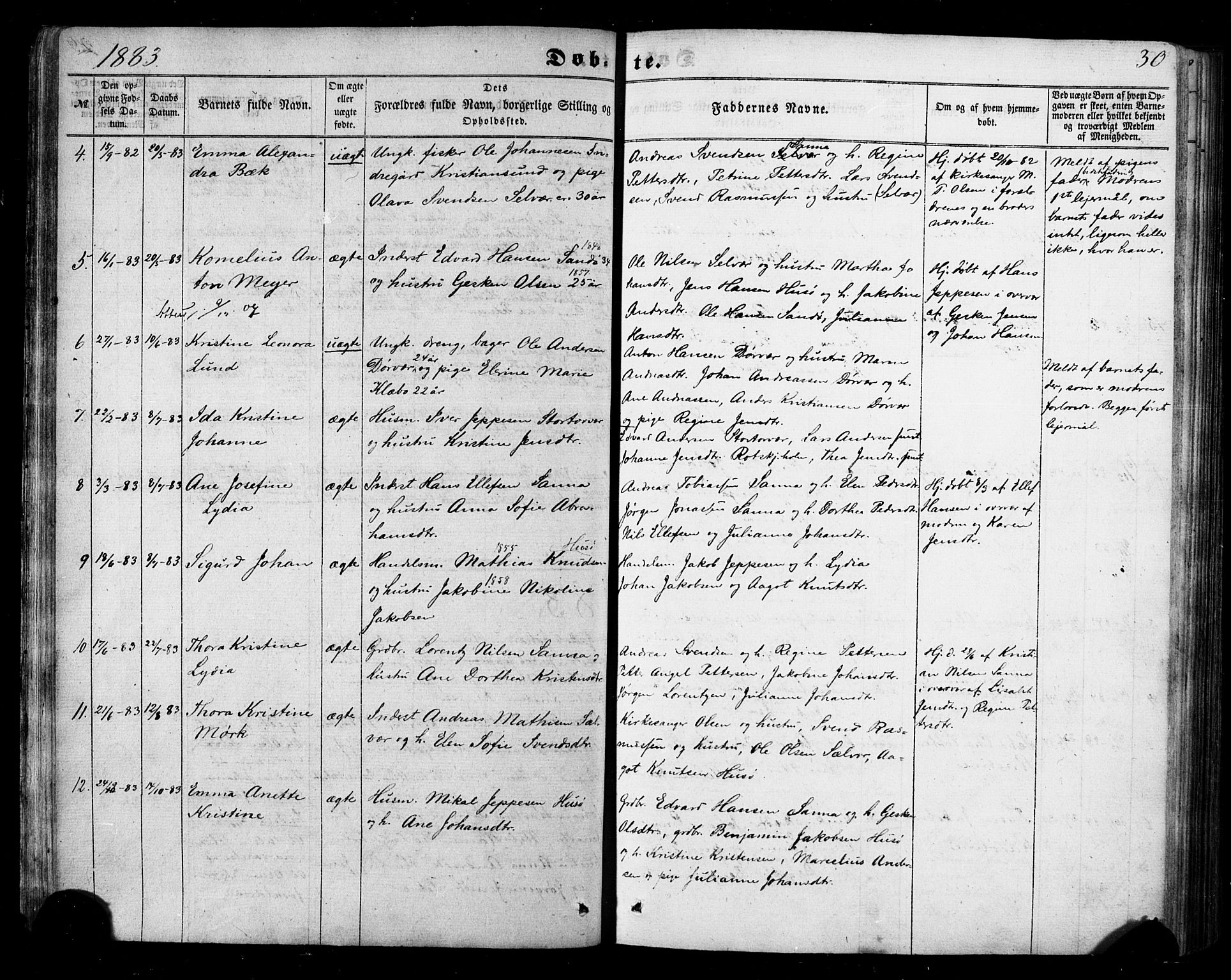 Ministerialprotokoller, klokkerbøker og fødselsregistre - Nordland, SAT/A-1459/840/L0579: Parish register (official) no. 840A01, 1863-1887, p. 30