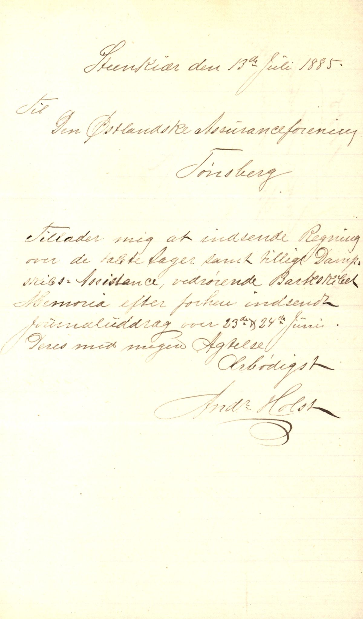 Pa 63 - Østlandske skibsassuranceforening, VEMU/A-1079/G/Ga/L0018/0008: Havaridokumenter / Minerva, Medora, Memoria, Medbør, Lucie, 1885, p. 17