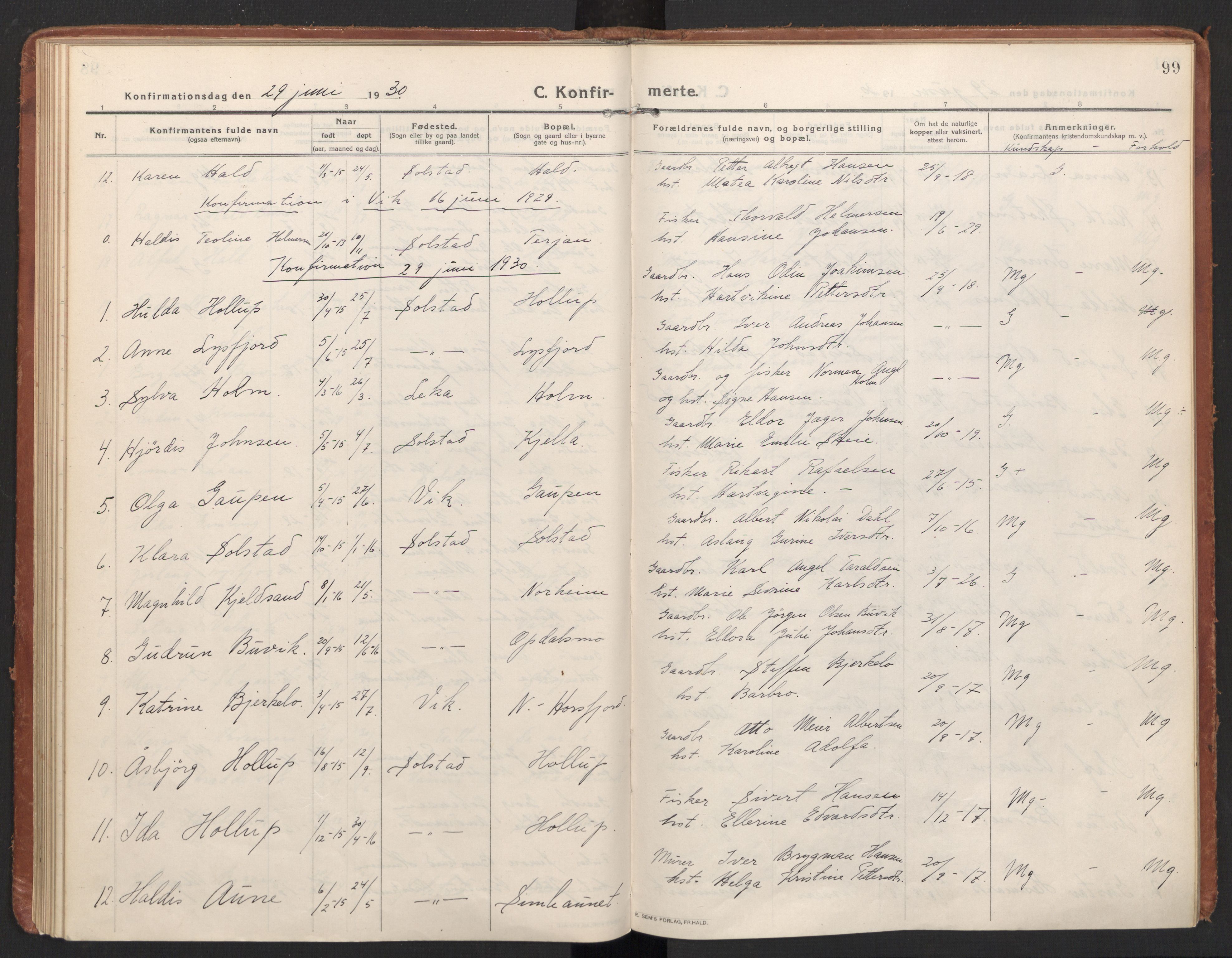 Ministerialprotokoller, klokkerbøker og fødselsregistre - Nordland, AV/SAT-A-1459/811/L0168: Parish register (official) no. 811A05, 1914-1932, p. 99