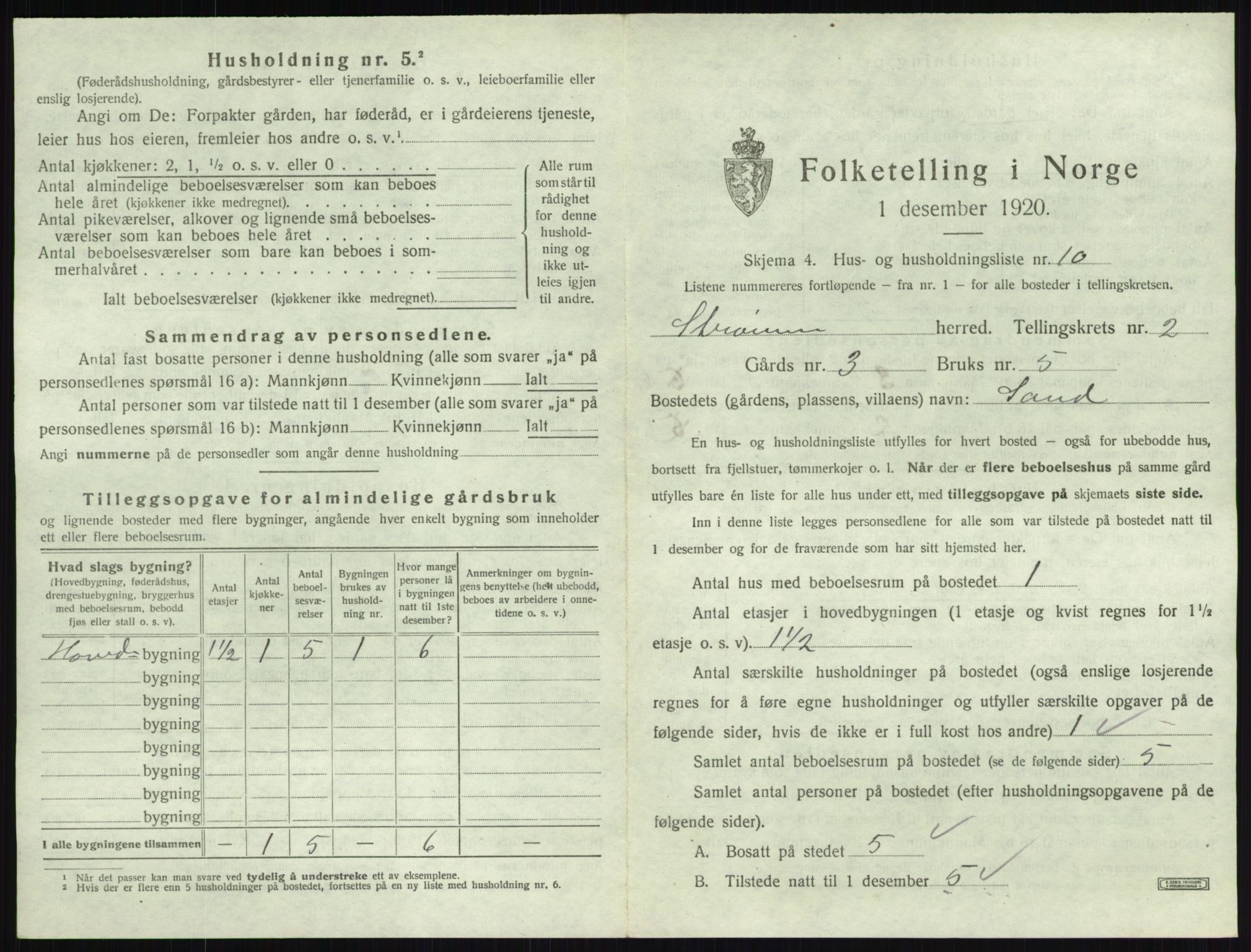 SAKO, 1920 census for Strømm, 1920, p. 157