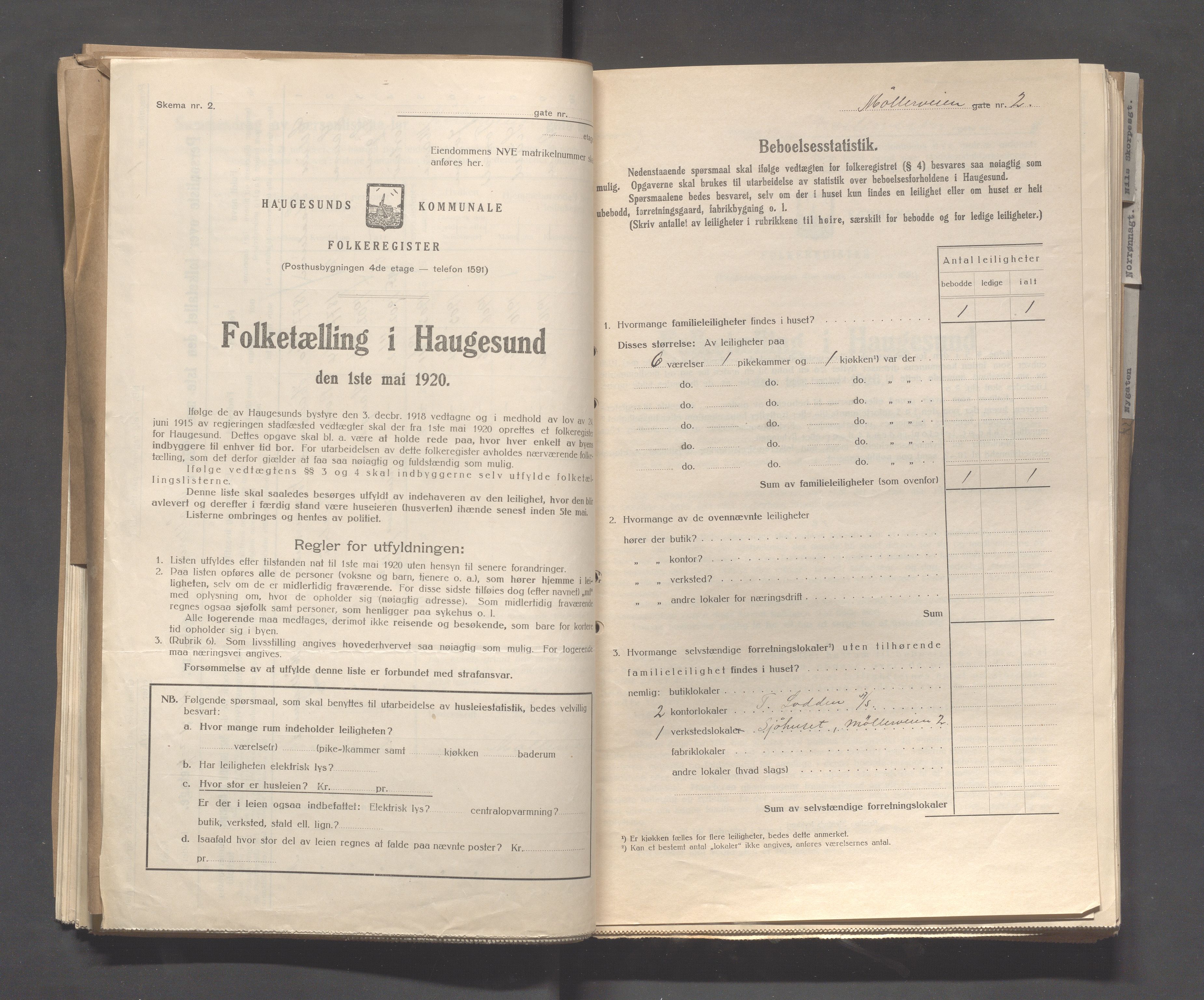 IKAR, Local census 1.5.1920 for Haugesund, 1920, p. 2891