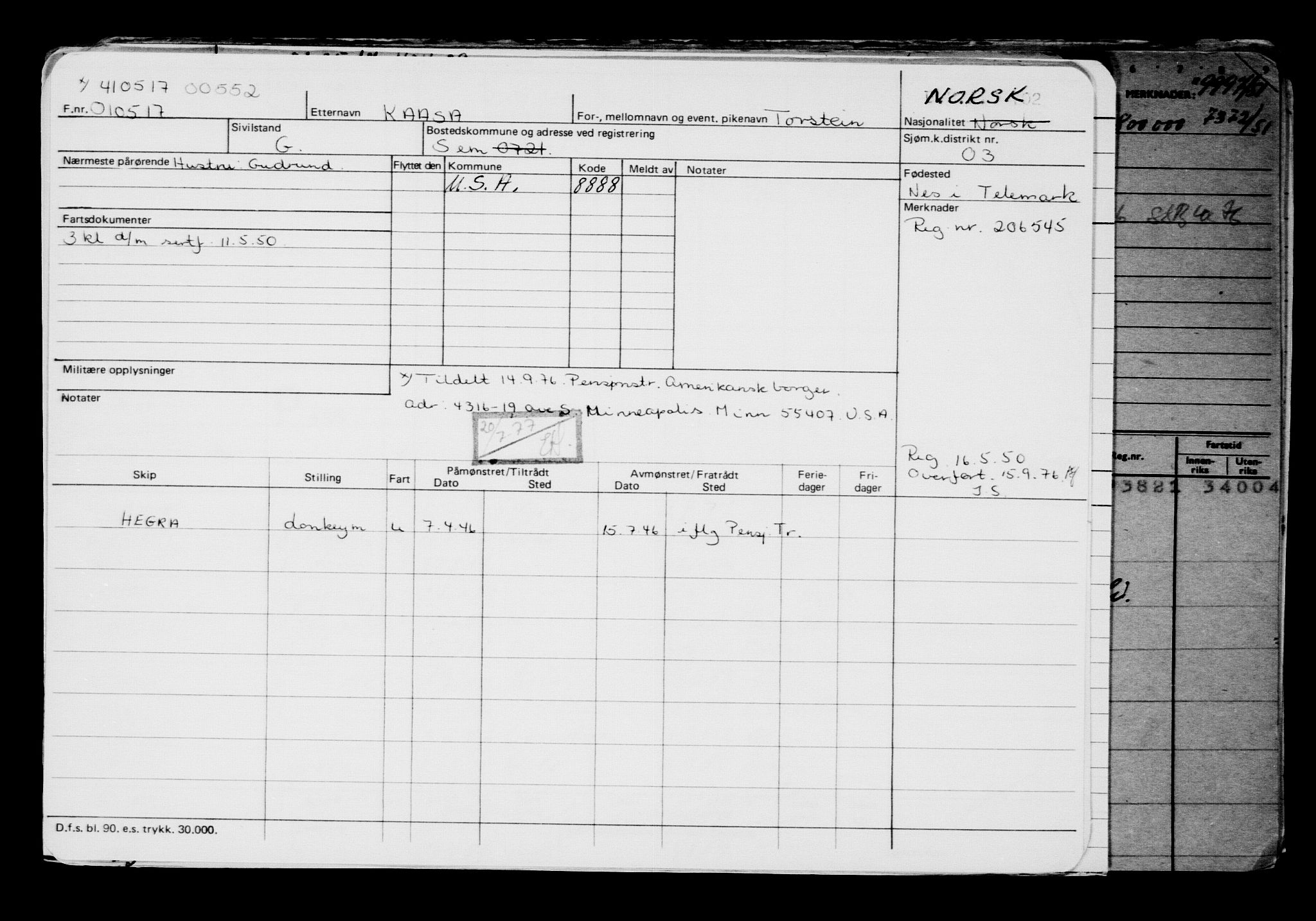 Direktoratet for sjømenn, AV/RA-S-3545/G/Gb/L0148: Hovedkort, 1917, p. 234