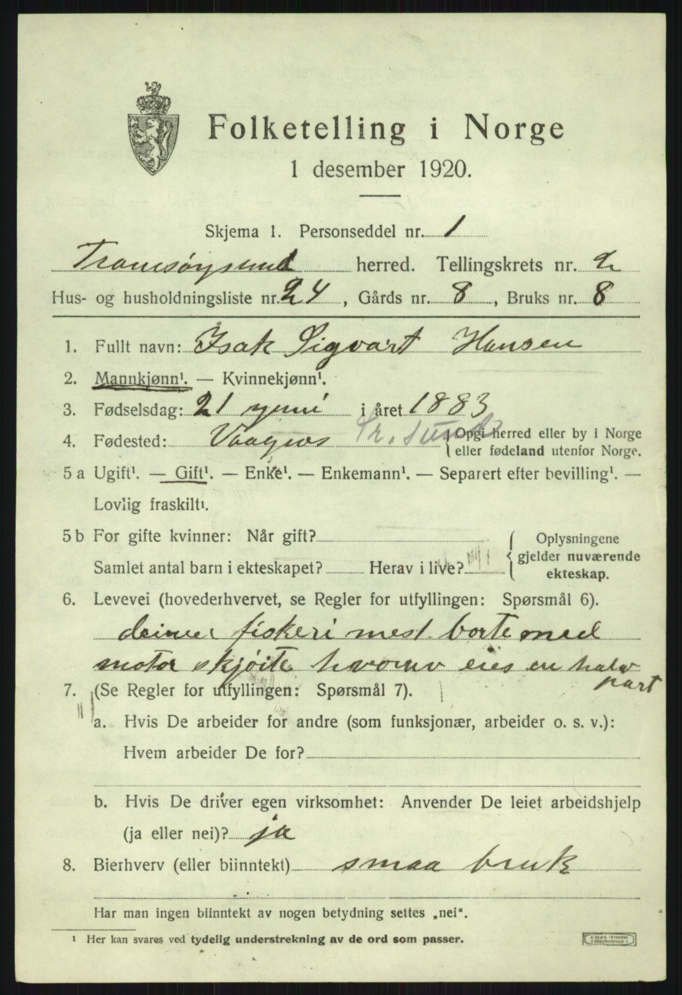 SATØ, 1920 census for Tromsøysund, 1920, p. 2684