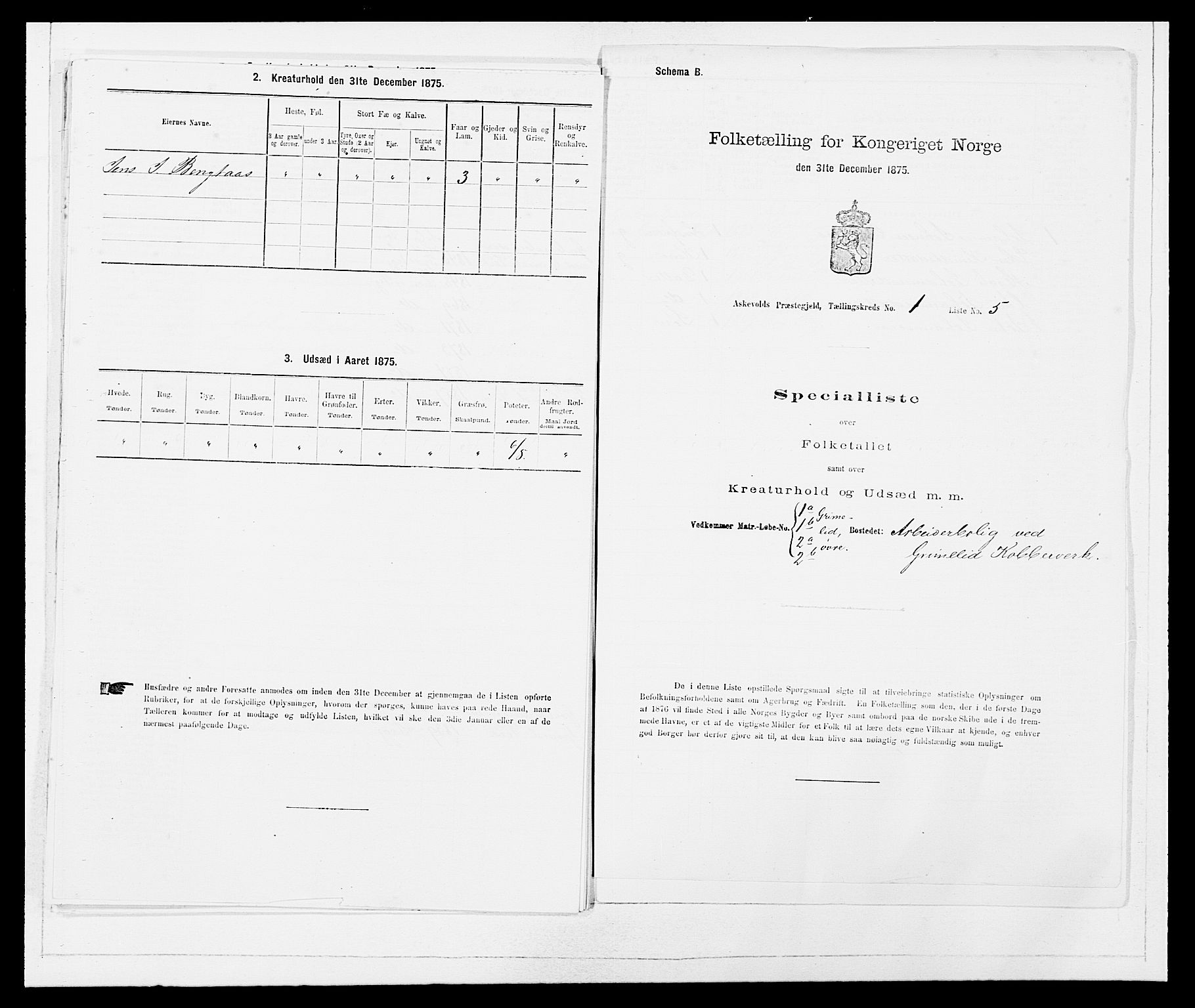 SAB, 1875 census for 1428P Askvoll, 1875, p. 57