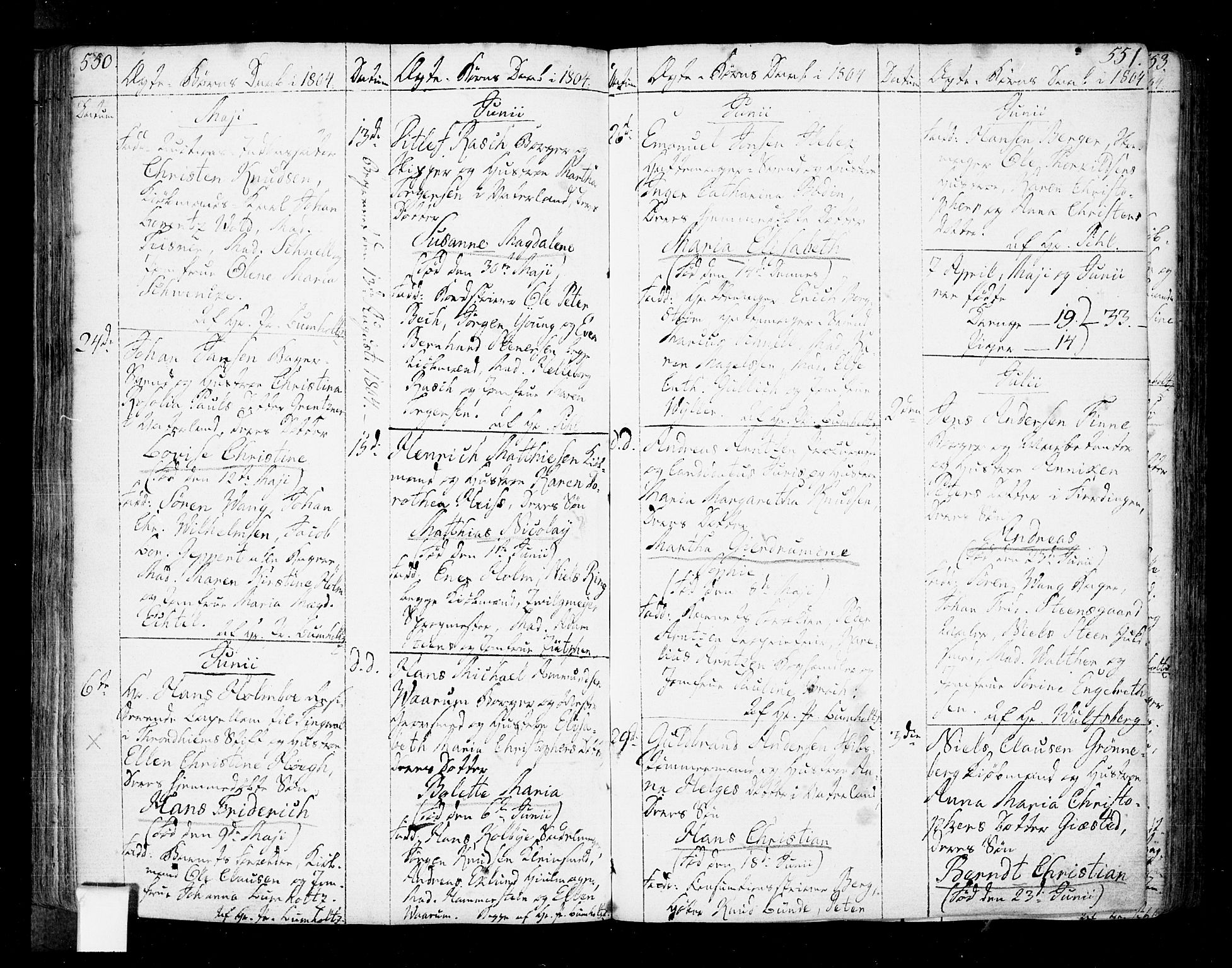 Oslo domkirke Kirkebøker, SAO/A-10752/F/Fa/L0005: Parish register (official) no. 5, 1787-1806, p. 550-551