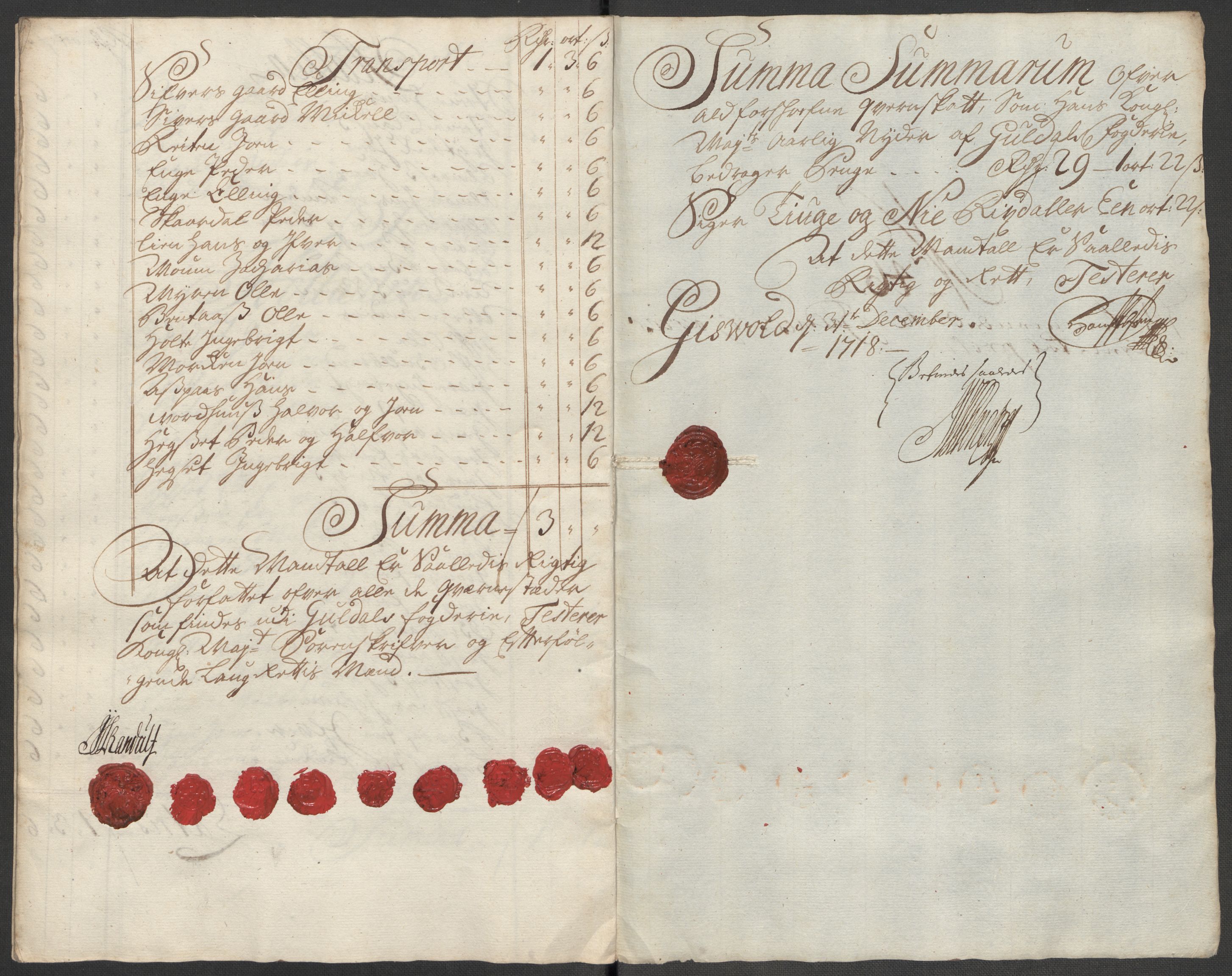 Rentekammeret inntil 1814, Reviderte regnskaper, Fogderegnskap, AV/RA-EA-4092/R60/L3972: Fogderegnskap Orkdal og Gauldal, 1718, p. 31