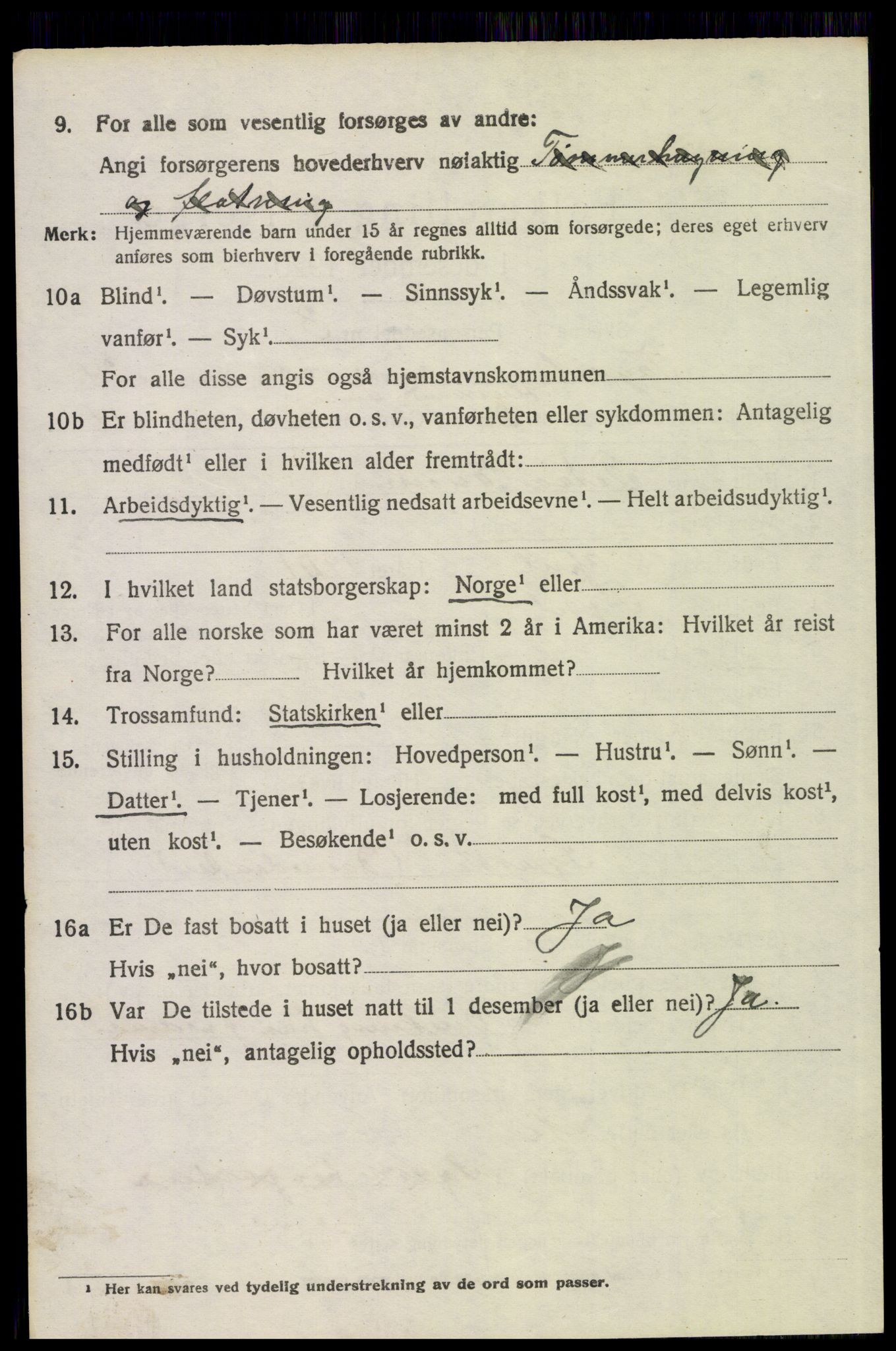 SAH, 1920 census for Trysil, 1920, p. 15508