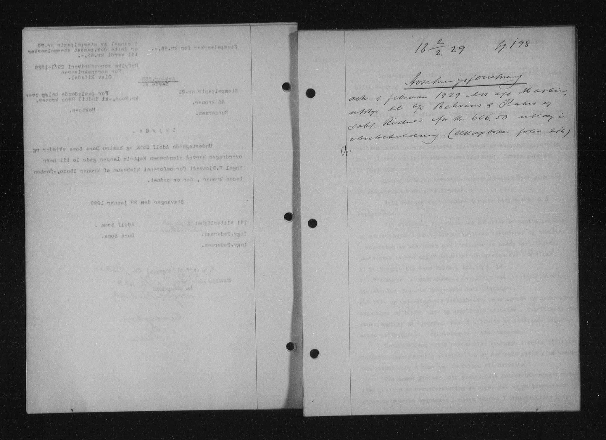 Stavanger byfogd, AV/SAST-A-101408/001/4/41/410/410BB/L0055: Mortgage book no. 43, 1928-1929, Deed date: 02.02.1929