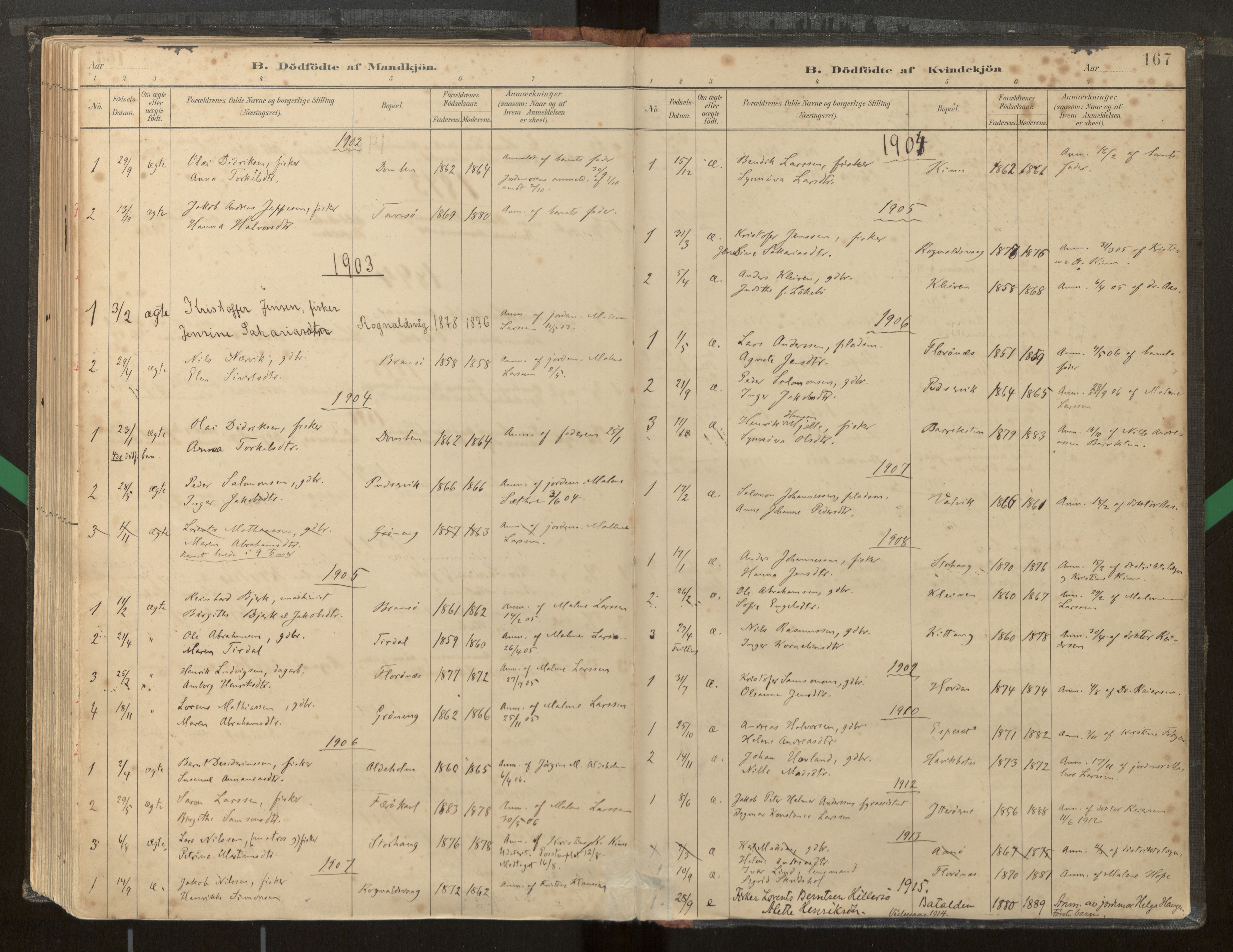 Kinn sokneprestembete, AV/SAB-A-80801/H/Haa/Haab/L0001: Parish register (official) no. B 1, 1886-1921, p. 167