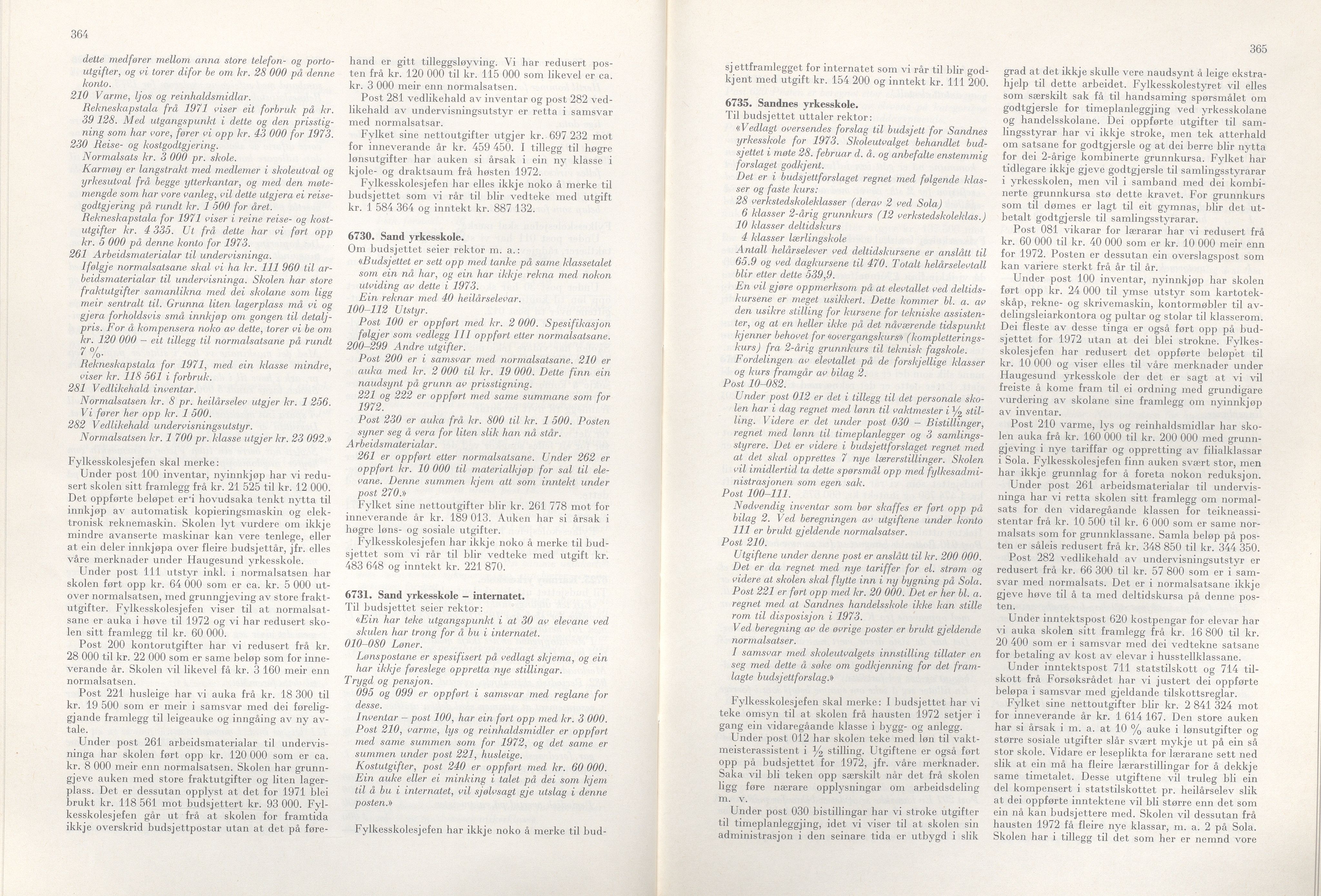 Rogaland fylkeskommune - Fylkesrådmannen , IKAR/A-900/A/Aa/Aaa/L0092: Møtebok , 1972, p. 364-365