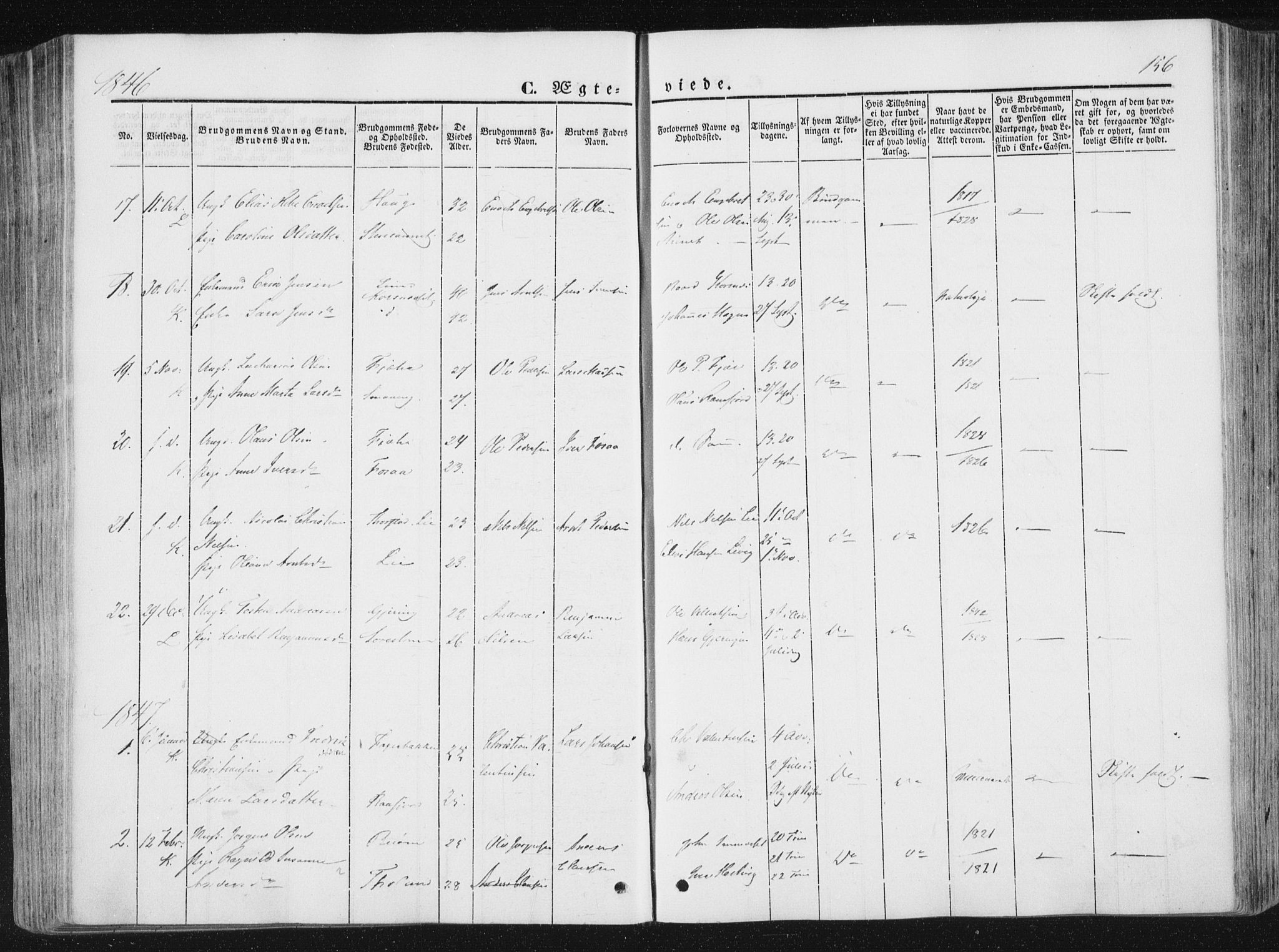 Ministerialprotokoller, klokkerbøker og fødselsregistre - Nord-Trøndelag, SAT/A-1458/780/L0640: Parish register (official) no. 780A05, 1845-1856, p. 156