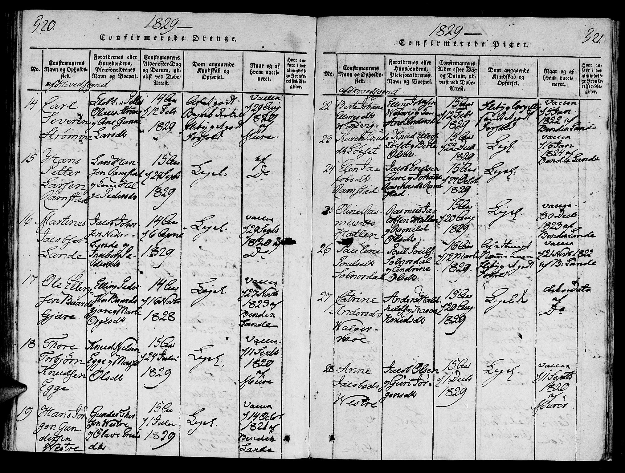 Ministerialprotokoller, klokkerbøker og fødselsregistre - Møre og Romsdal, SAT/A-1454/522/L0310: Parish register (official) no. 522A05, 1816-1832, p. 520-521
