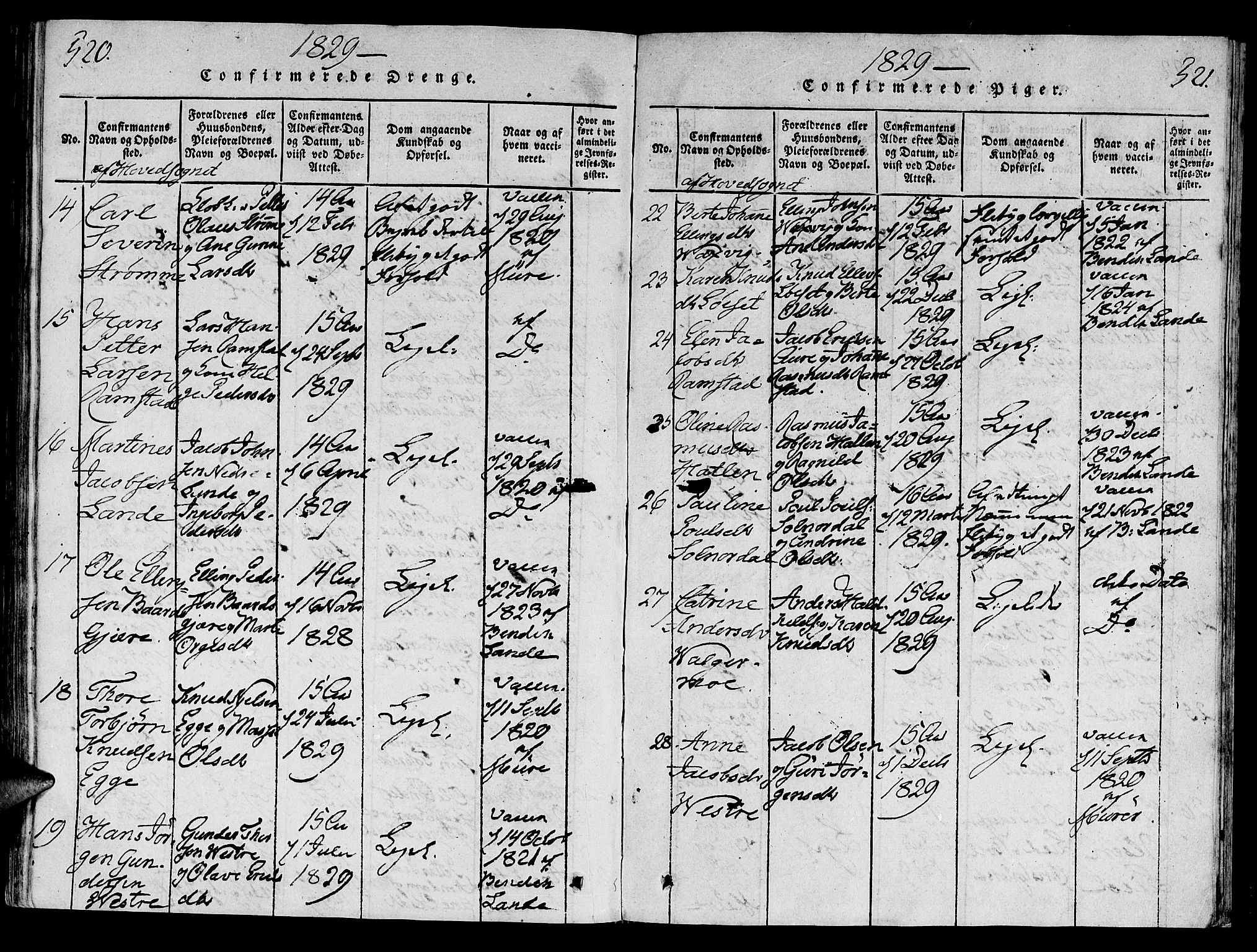 Ministerialprotokoller, klokkerbøker og fødselsregistre - Møre og Romsdal, AV/SAT-A-1454/522/L0310: Parish register (official) no. 522A05, 1816-1832, p. 520-521