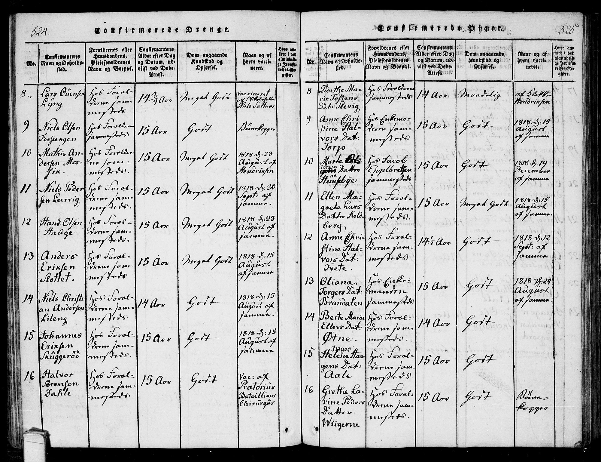 Onsøy prestekontor Kirkebøker, SAO/A-10914/F/Fa/L0002: Parish register (official) no. I 2, 1814-1840, p. 524-525